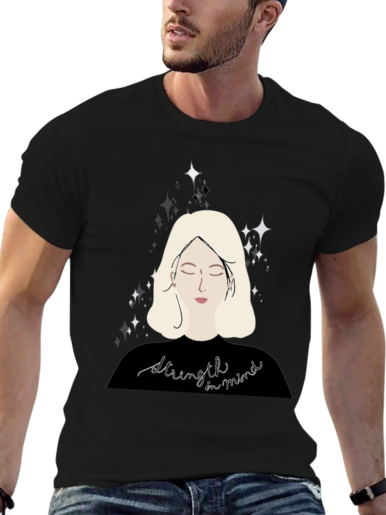 Strength in Mind Graphic Tee - Stylish Black T-Shirt