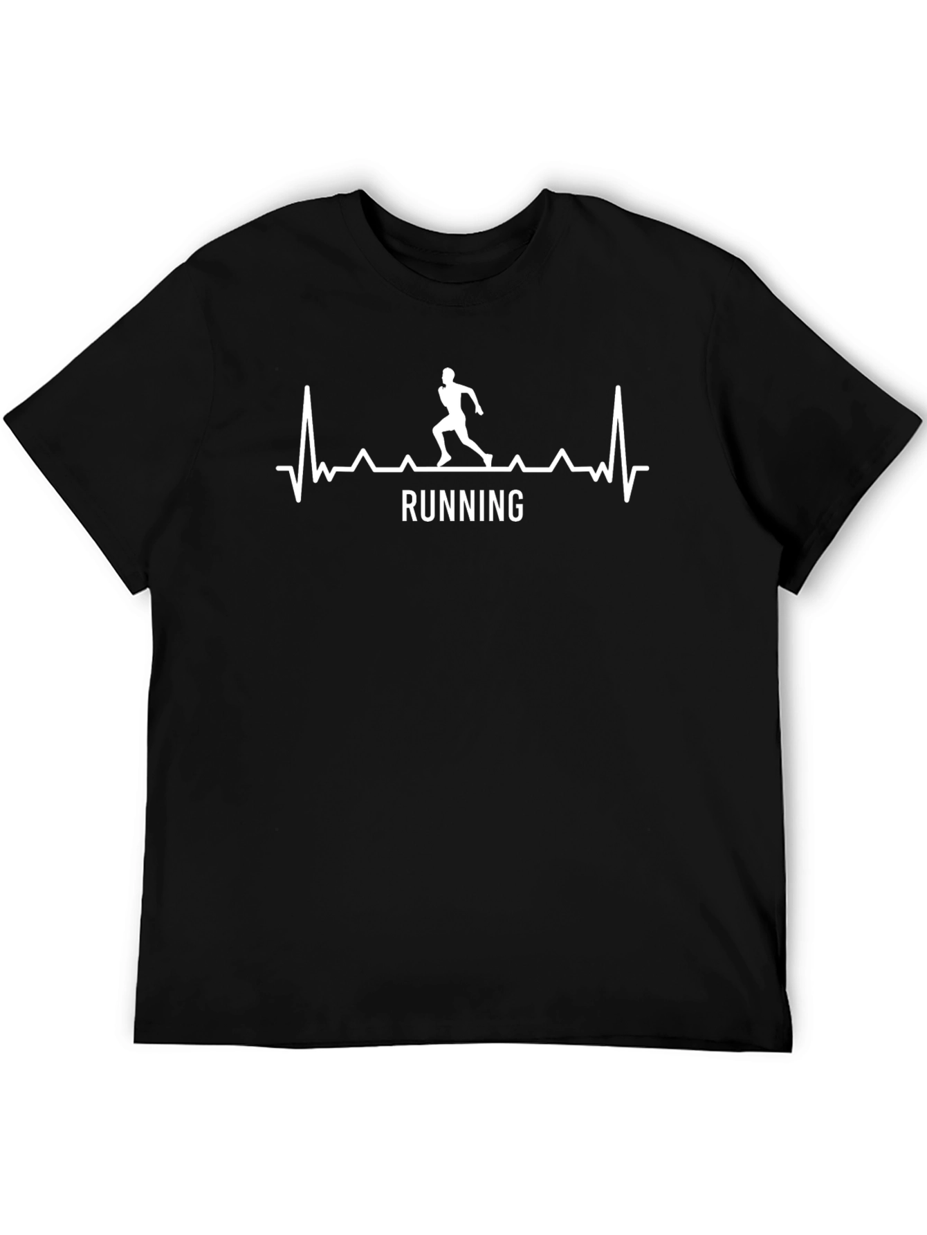 Running Heartbeat T-Shirt - Black Graphic Tee
