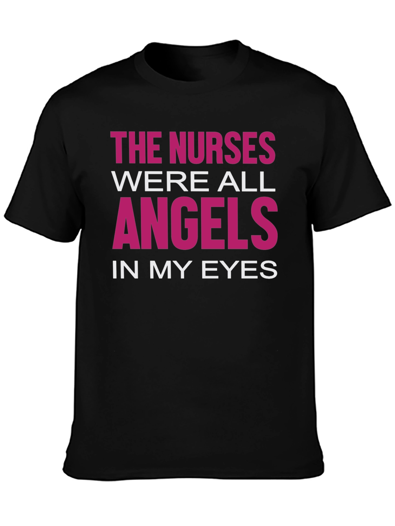 Nurses Were Angels Graphic T-Shirt - Black