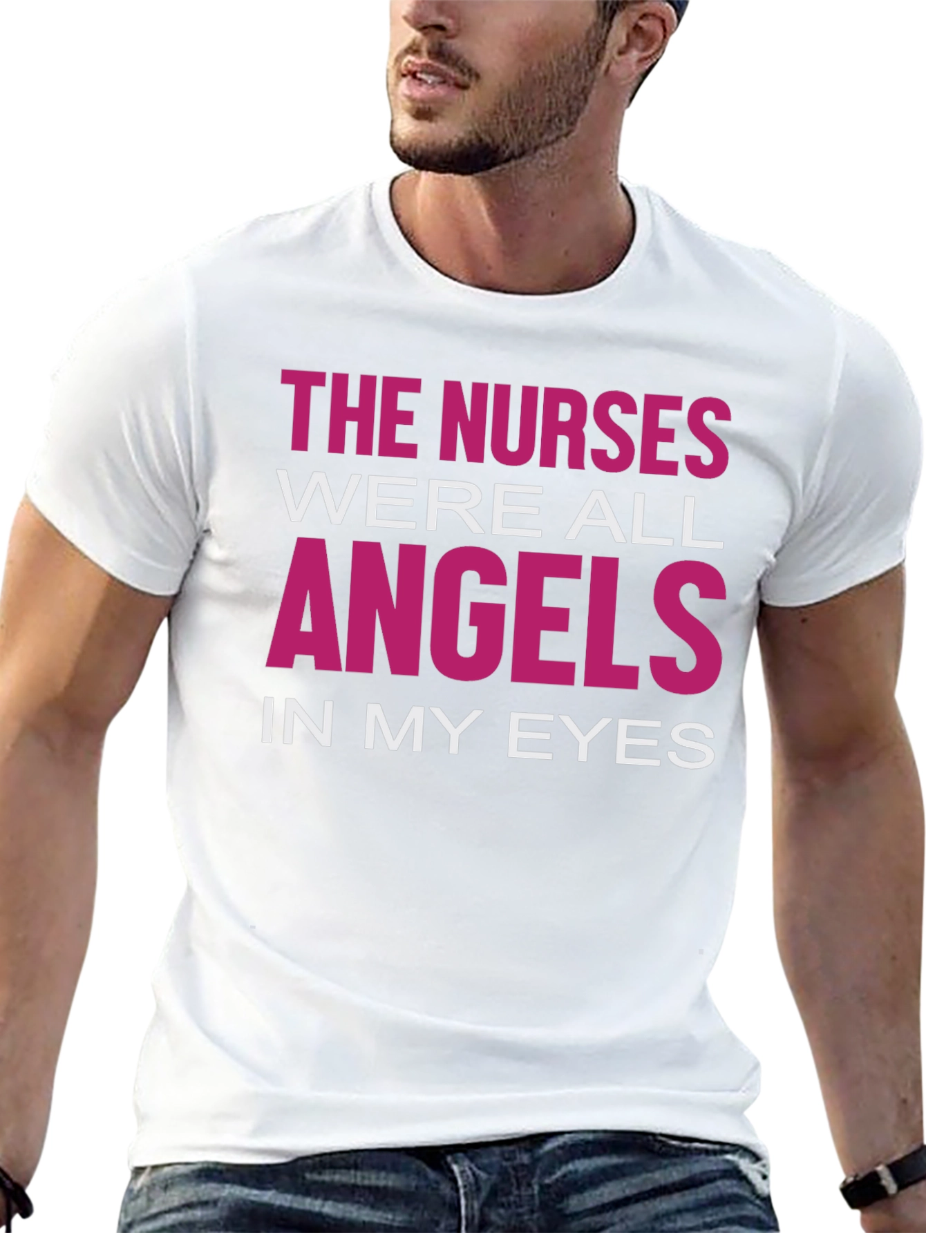 Nurses Were Angels Graphic T-Shirt - Black