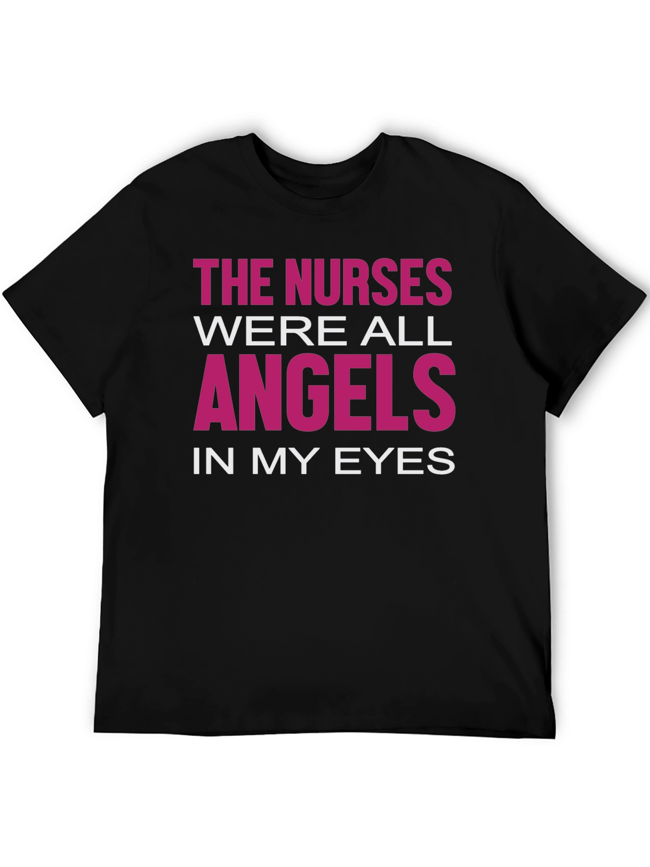 Nurses Were Angels Graphic T-Shirt - Black