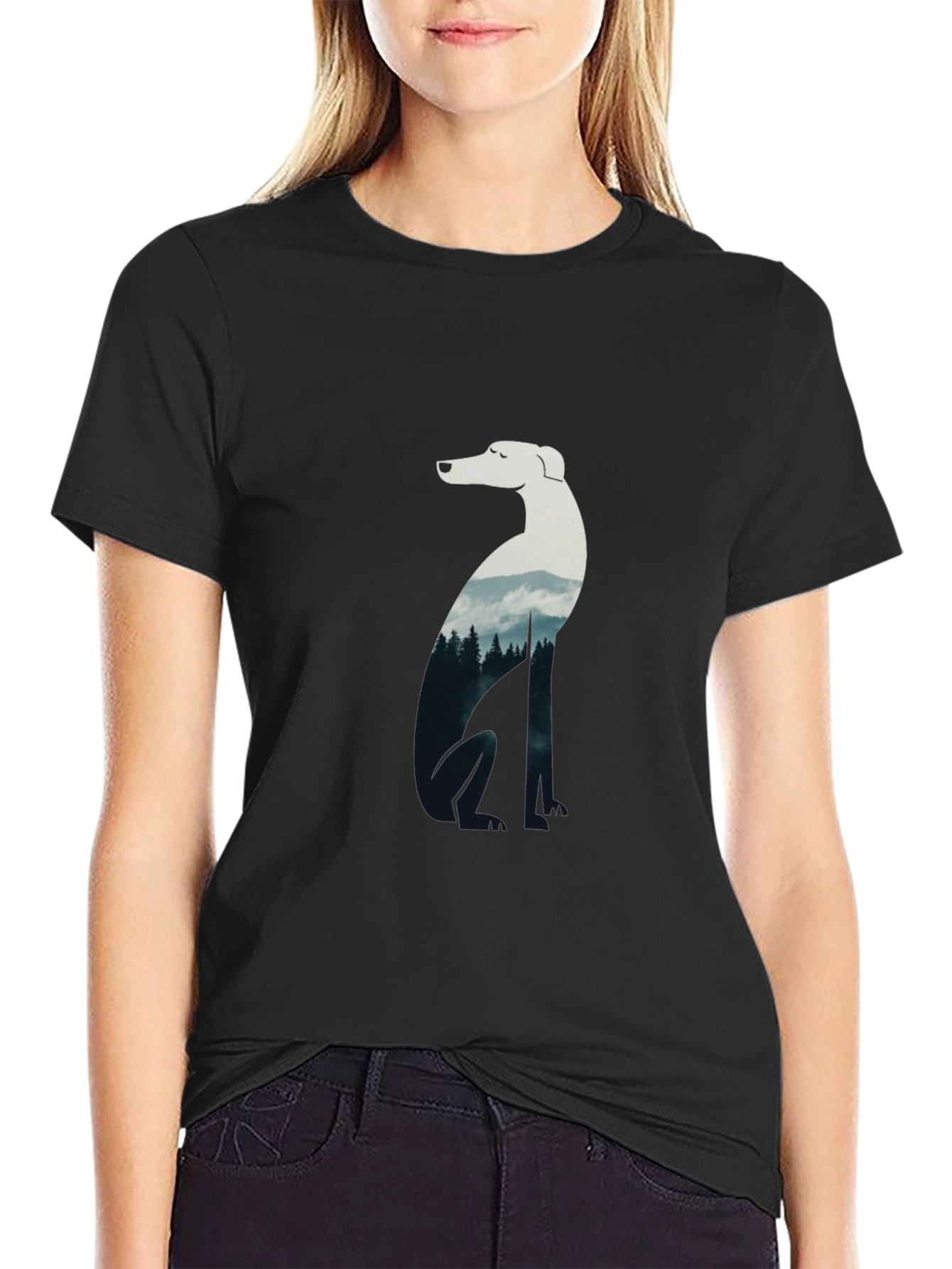 Dog Silhouette Forest T-Shirt