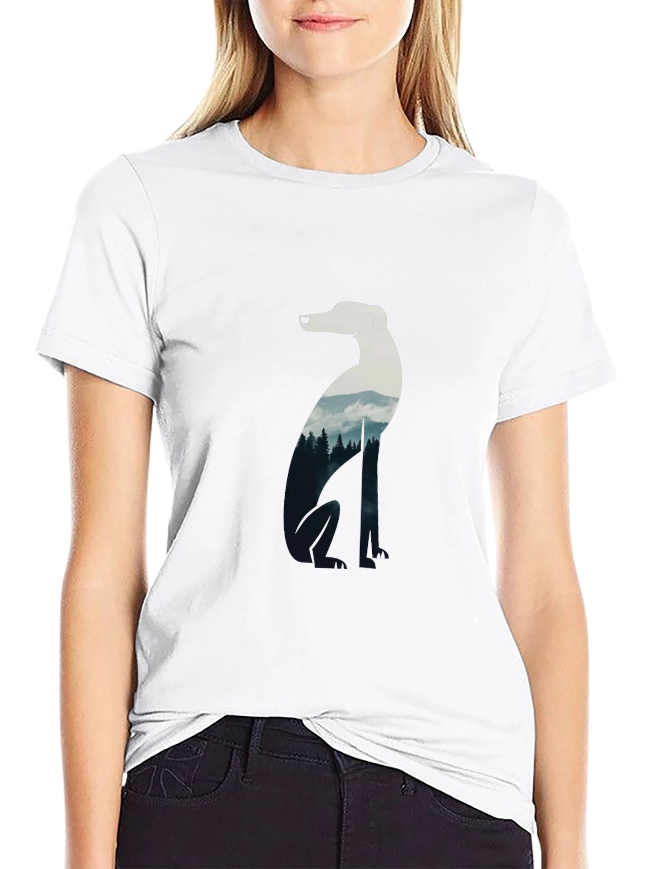 Dog Silhouette Forest T-Shirt