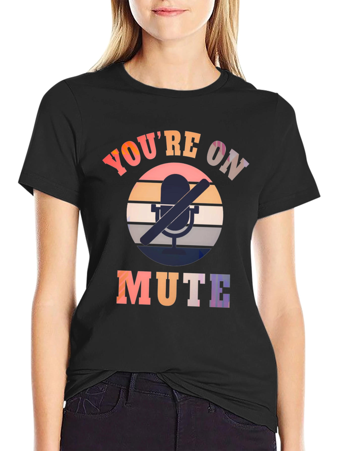 Youre On Mute Black Graphic Tee