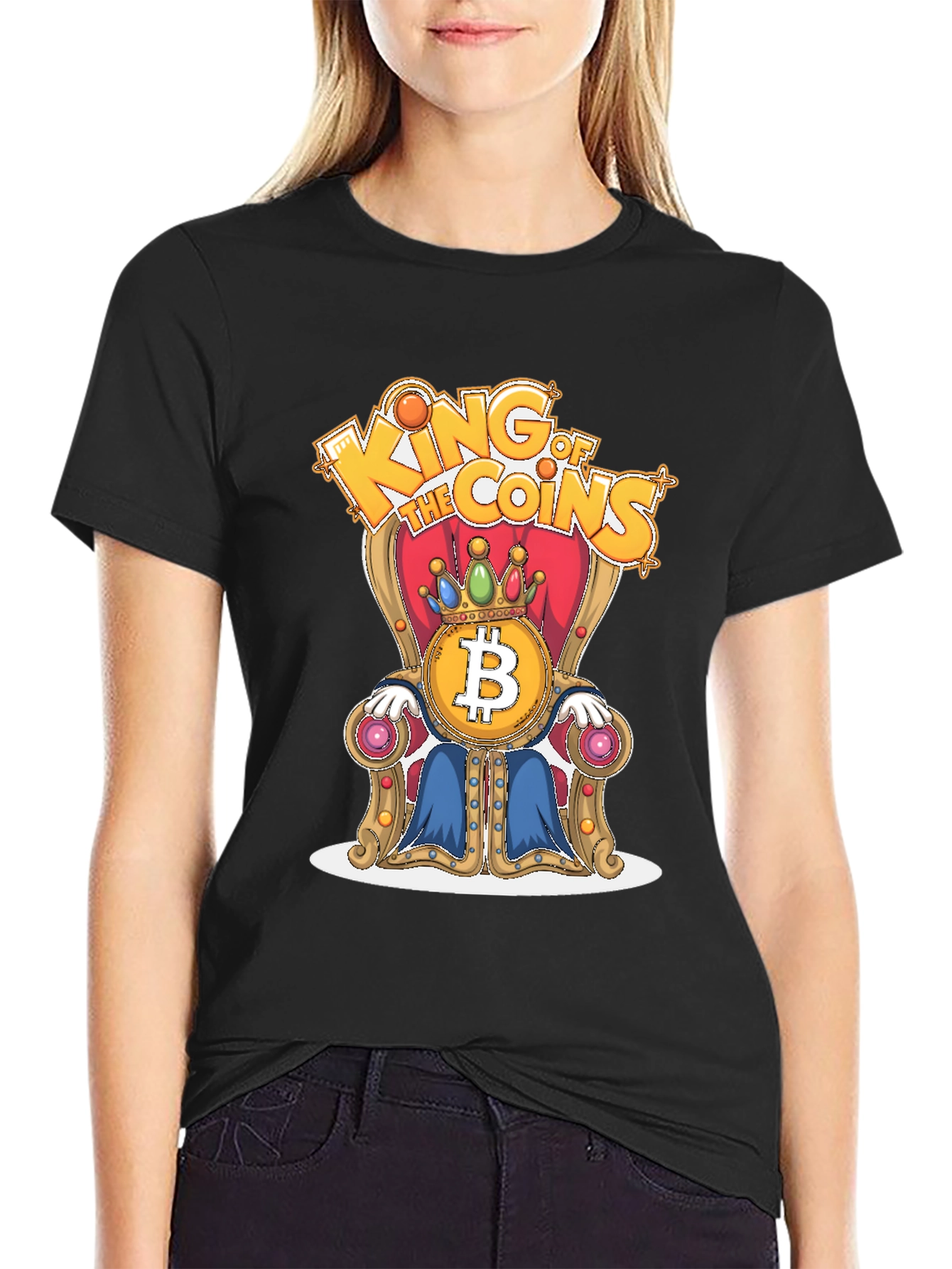 King of Coins Bitcoin Throne Graphic Tee