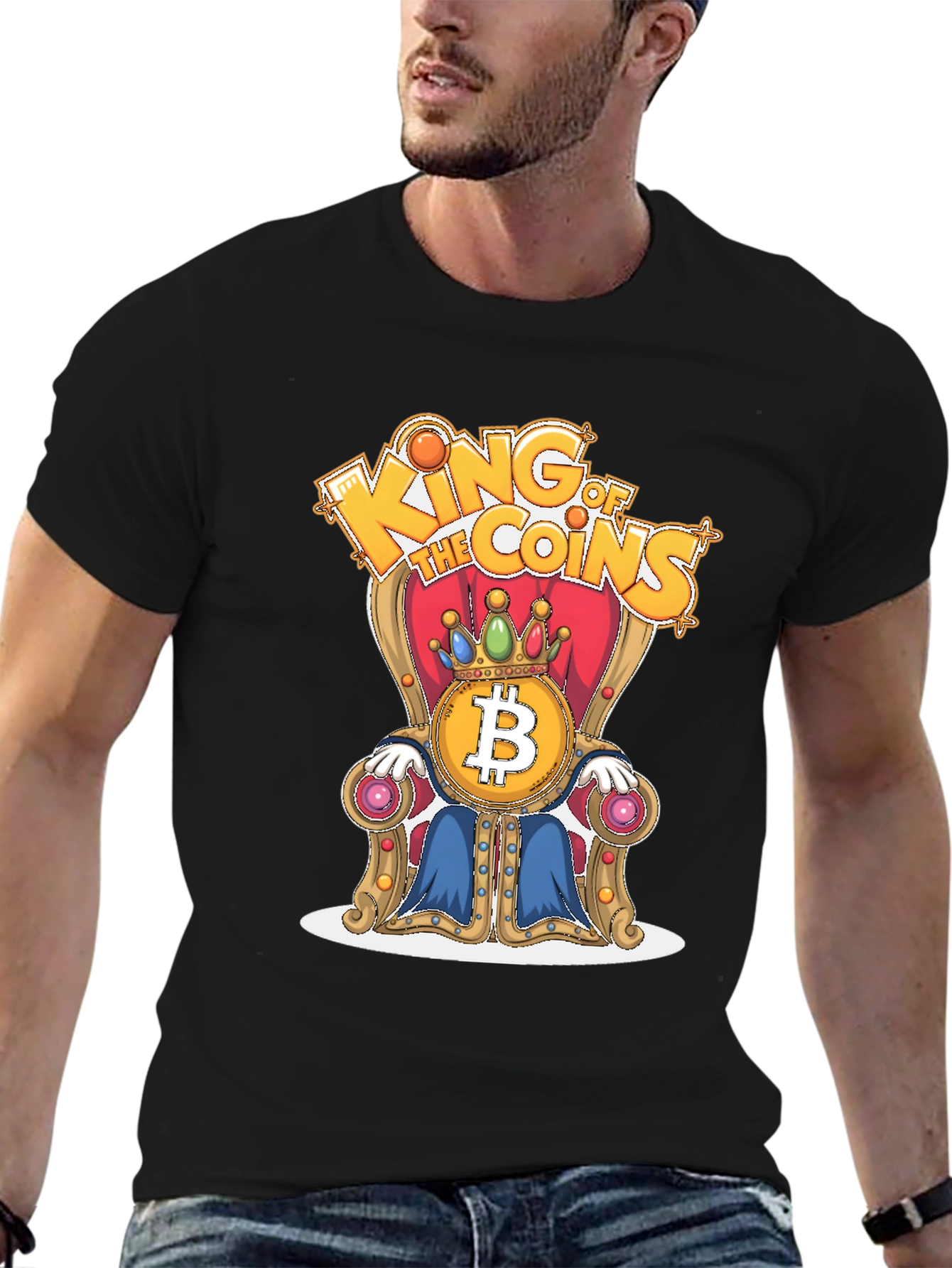 King of Coins Bitcoin Throne Graphic Tee