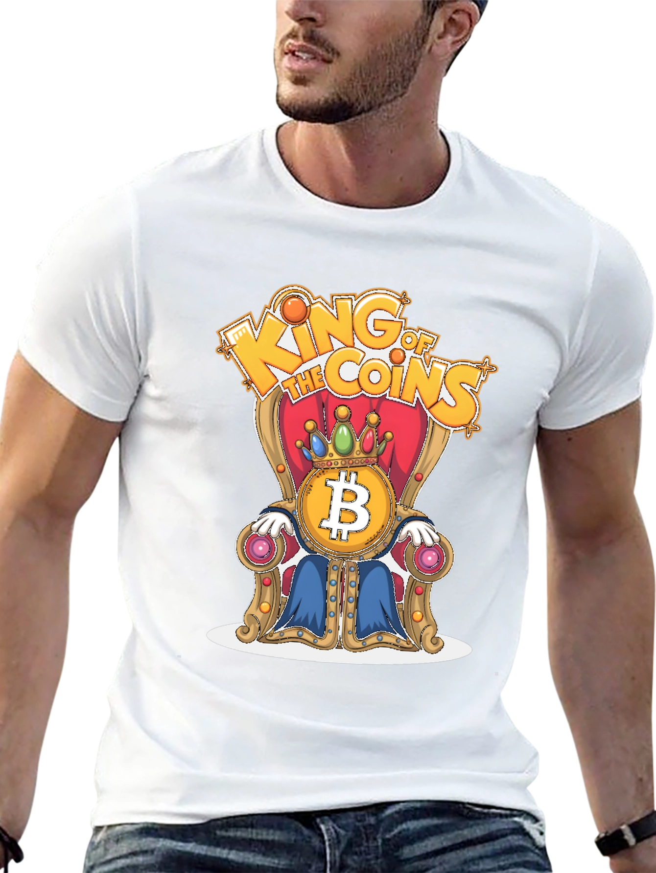 King of Coins Bitcoin Throne Graphic Tee