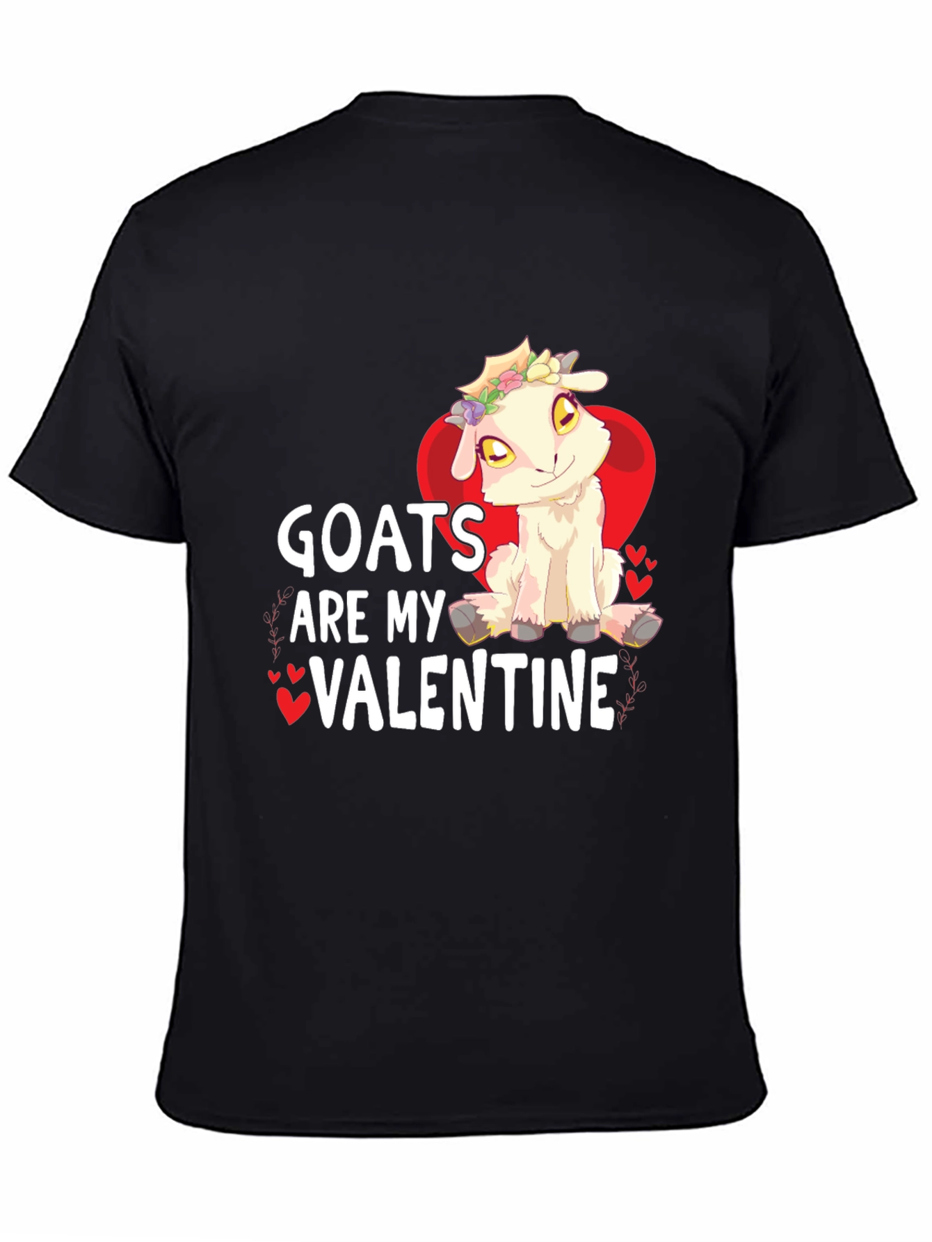 Goats Are My Valentine Graphic Tee - Black