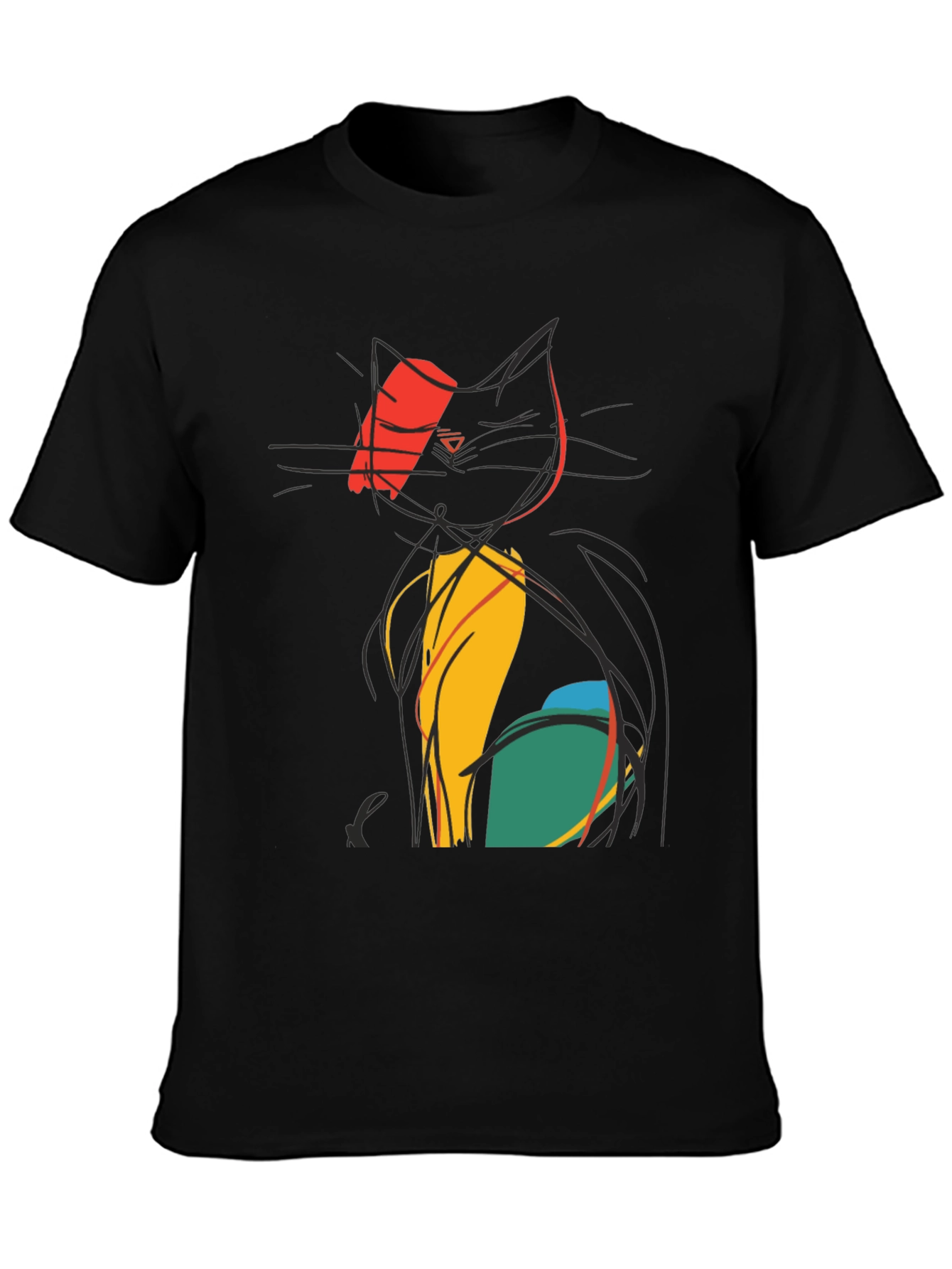 Abstract Cat Tee - Artistic Graphic Print