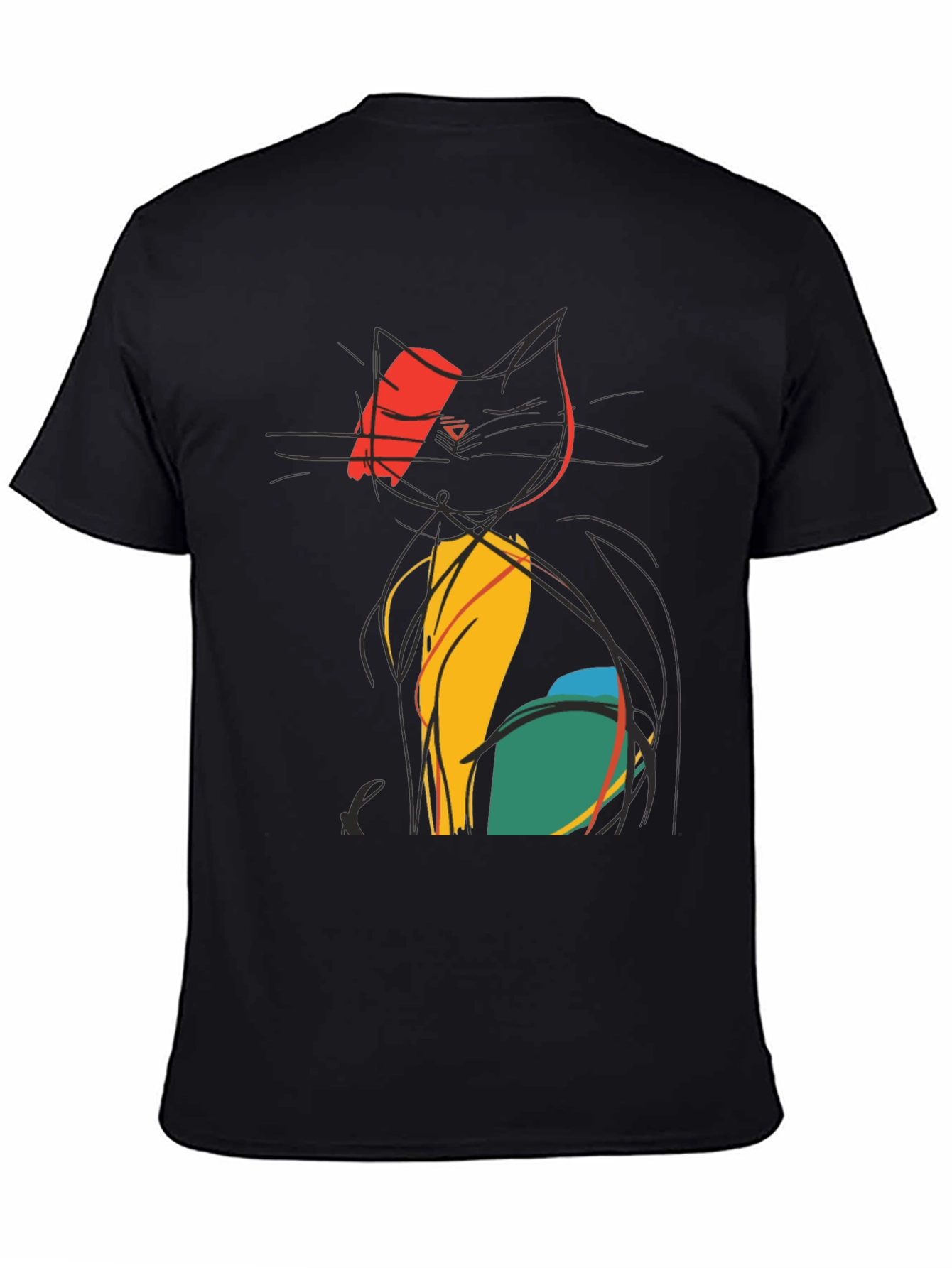 Abstract Cat Tee - Artistic Graphic Print