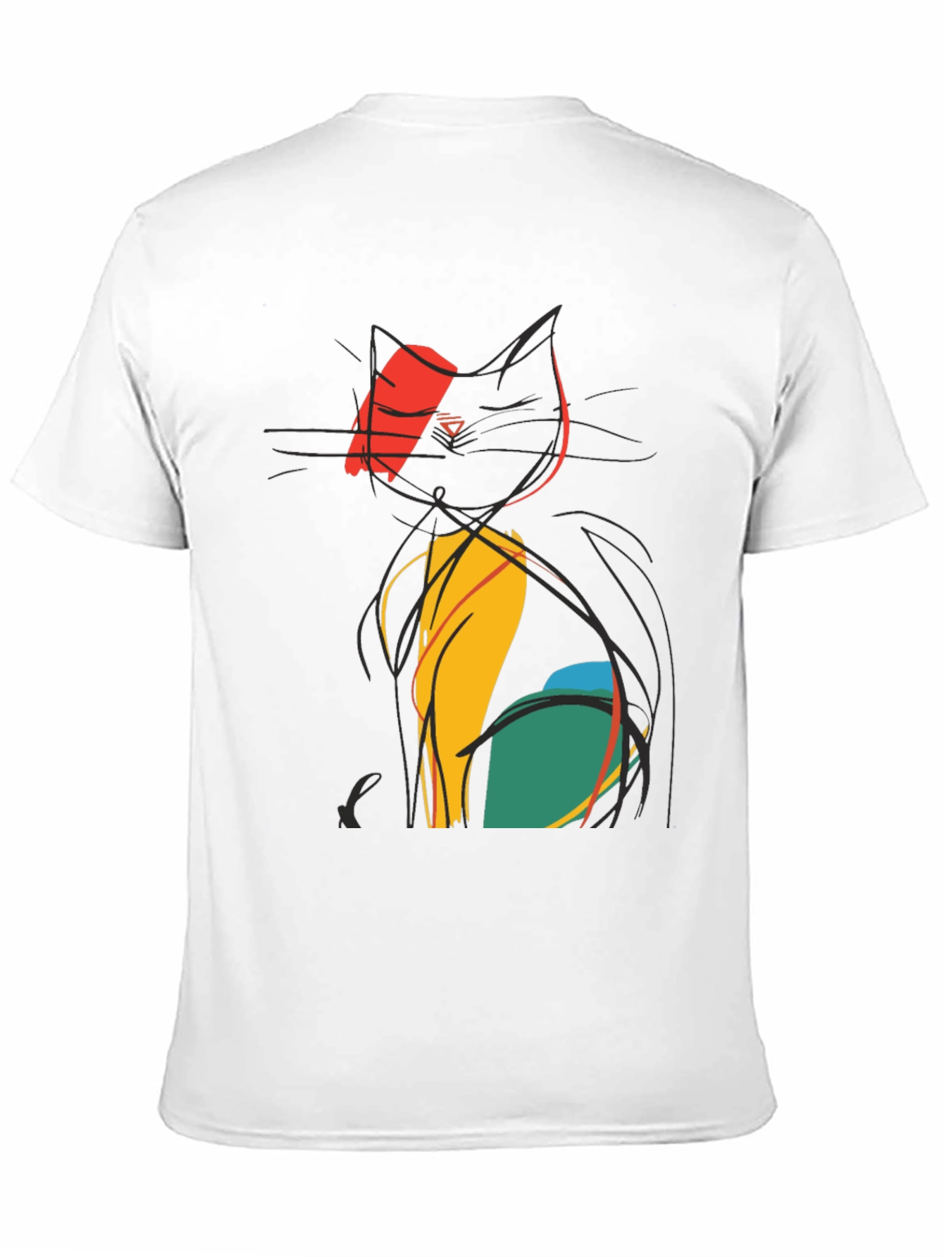 Abstract Cat Tee - Artistic Graphic Print