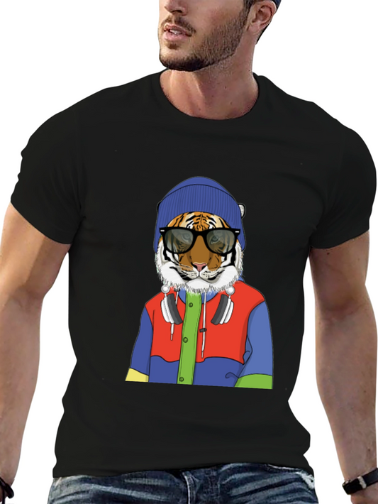 Hipster Tiger Graphic Tee