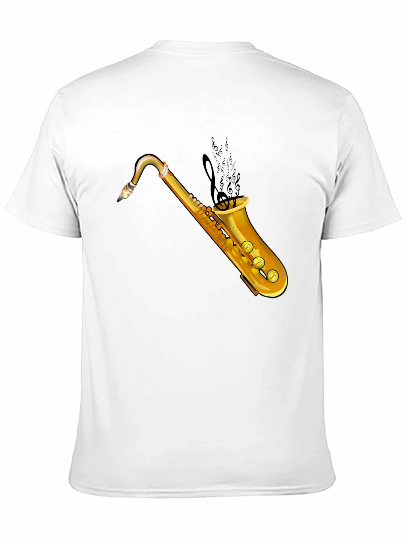 Saxophone Graphic Tee - Black Cotton T-Shirt