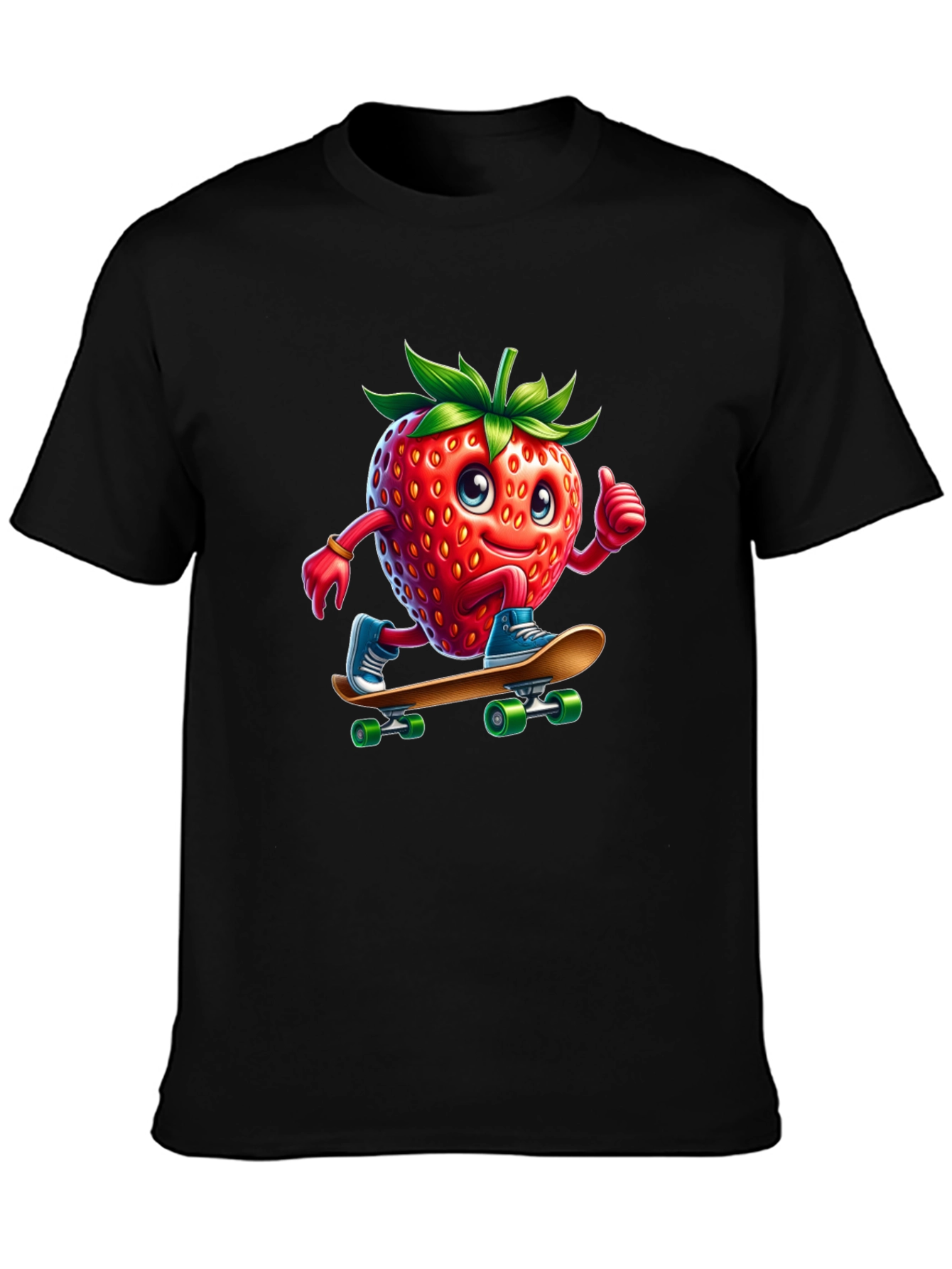 Skateboarding Strawberry Graphic T-Shirt