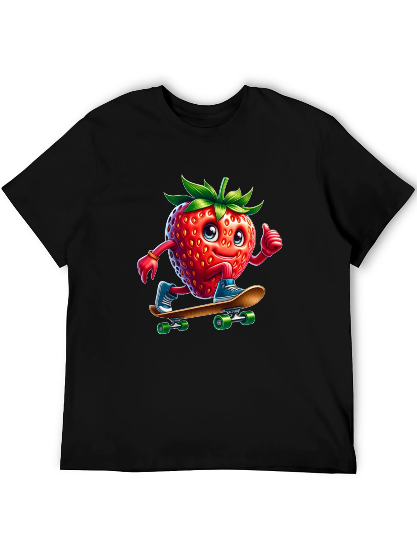 Skateboarding Strawberry Graphic T-Shirt