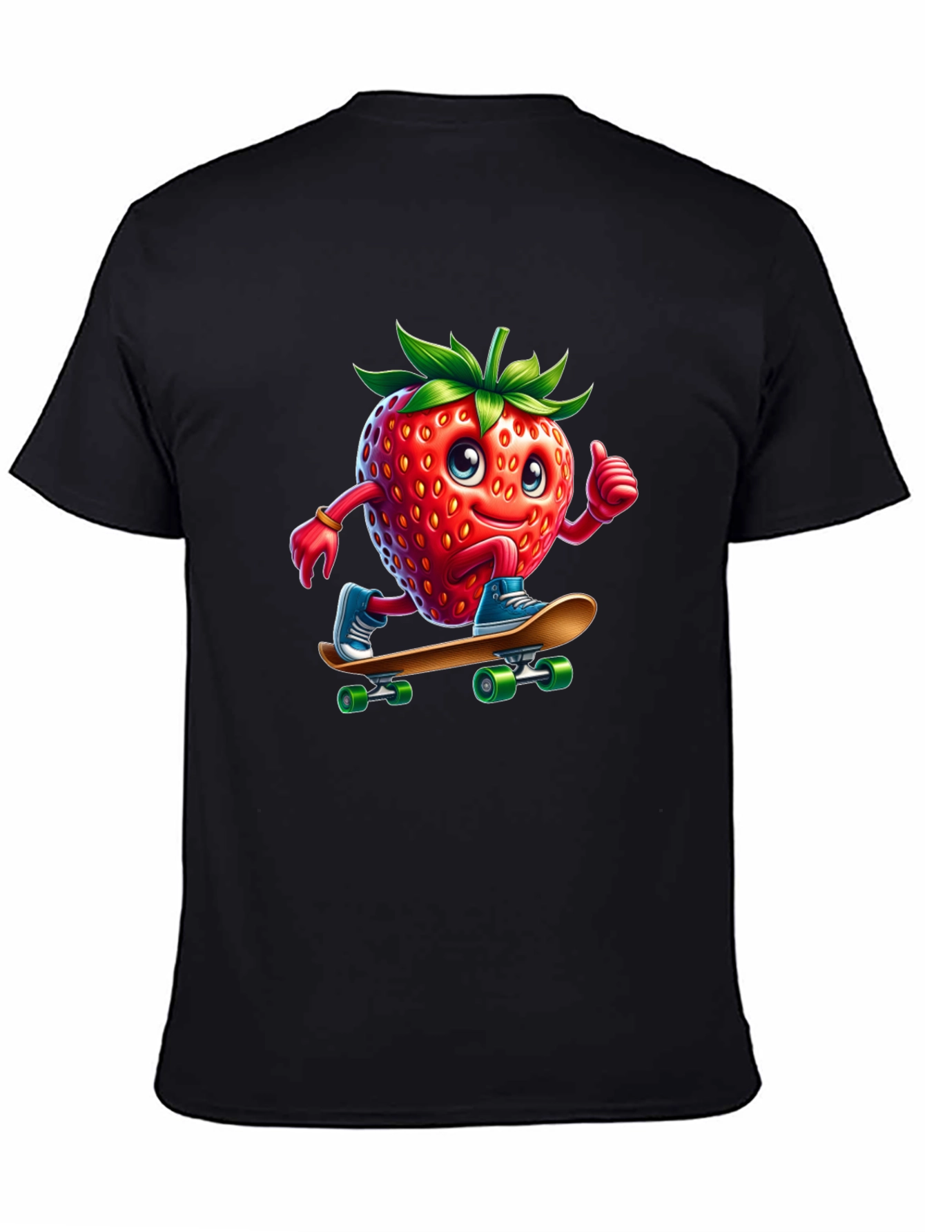 Skateboarding Strawberry Graphic T-Shirt