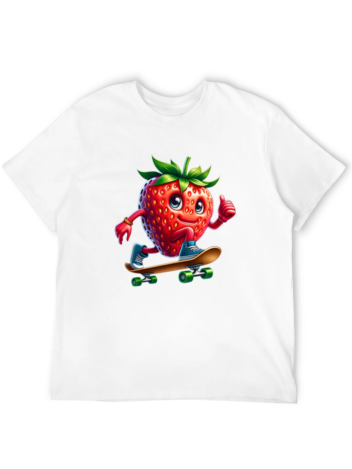 Skateboarding Strawberry Graphic T-Shirt