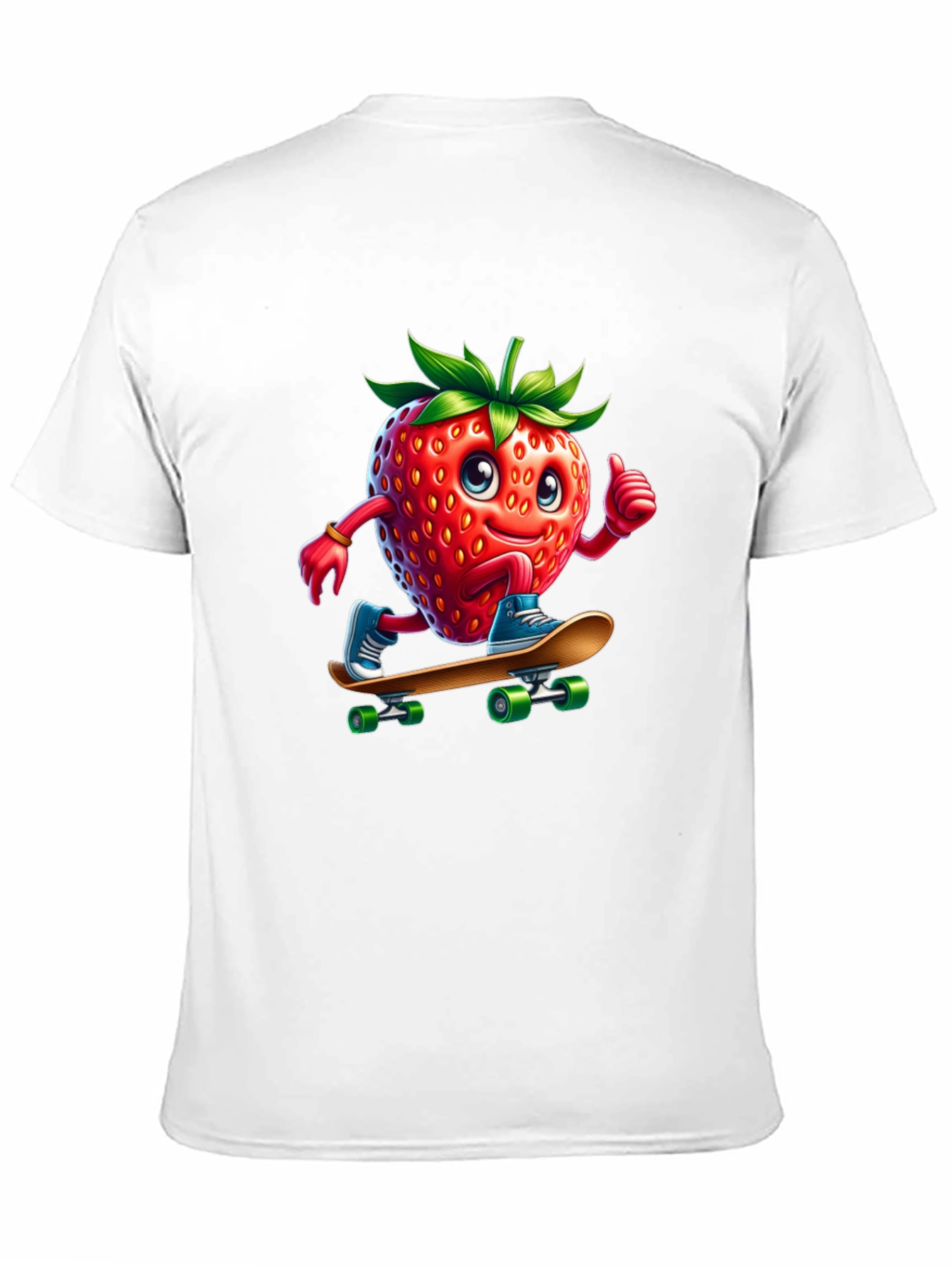 Skateboarding Strawberry Graphic T-Shirt