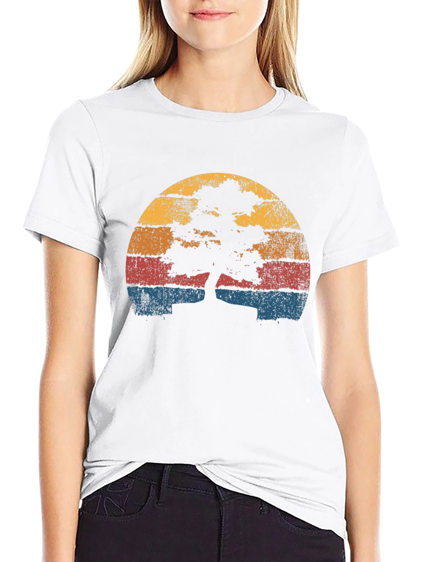 Retro Bonsai Tree Sunset T-Shirt