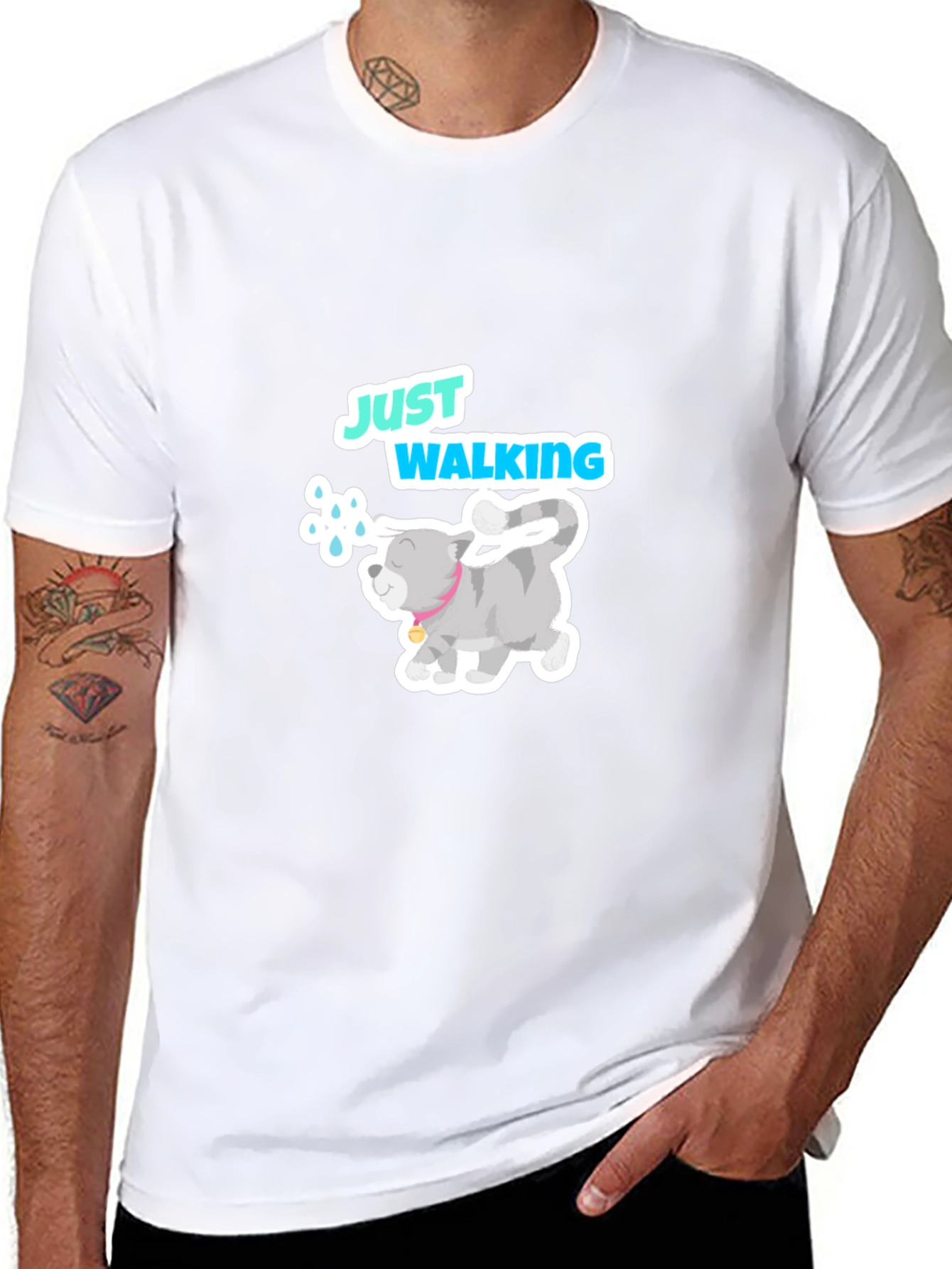 Just Walking Cat Graphic Tee