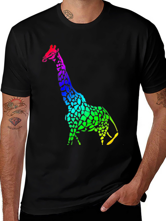 Rainbow Giraffe Graphic Tee - Unique Design
