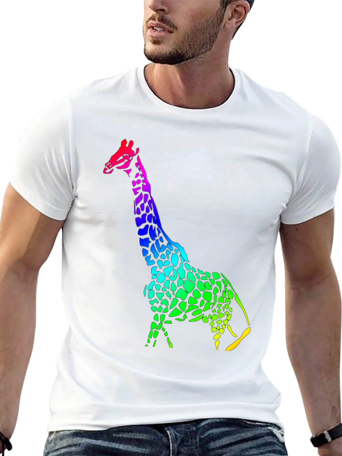 Rainbow Giraffe Graphic Tee - Unique Design