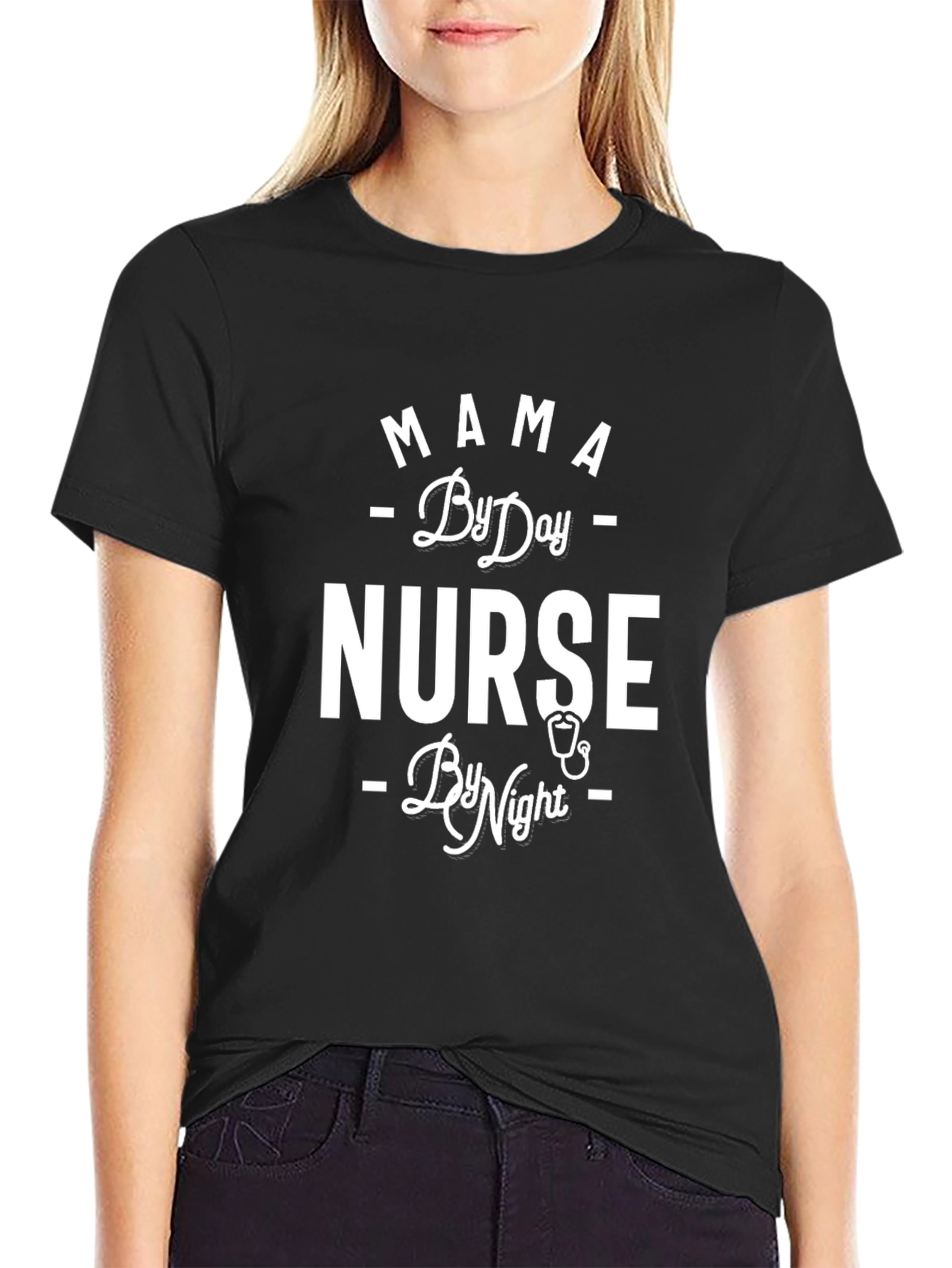 Mama By Day Nurse By Night Graphic Tee