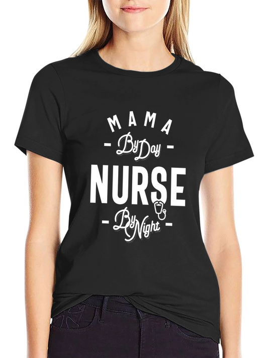 Mama By Day Nurse By Night Graphic Tee