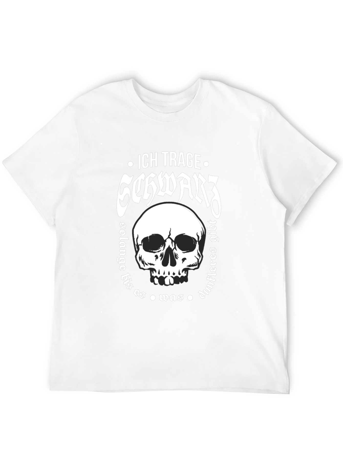 Ich Trage Schwarz Skull Graphic T-Shirt