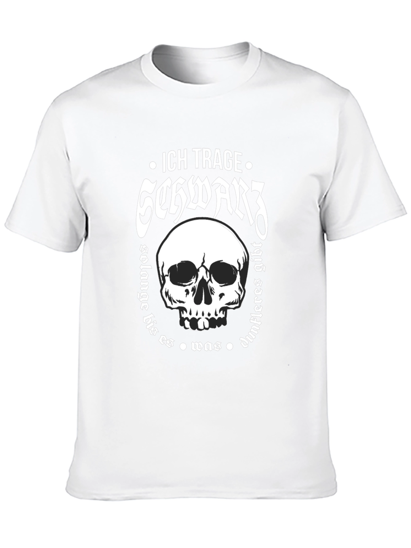 Ich Trage Schwarz Skull Graphic T-Shirt