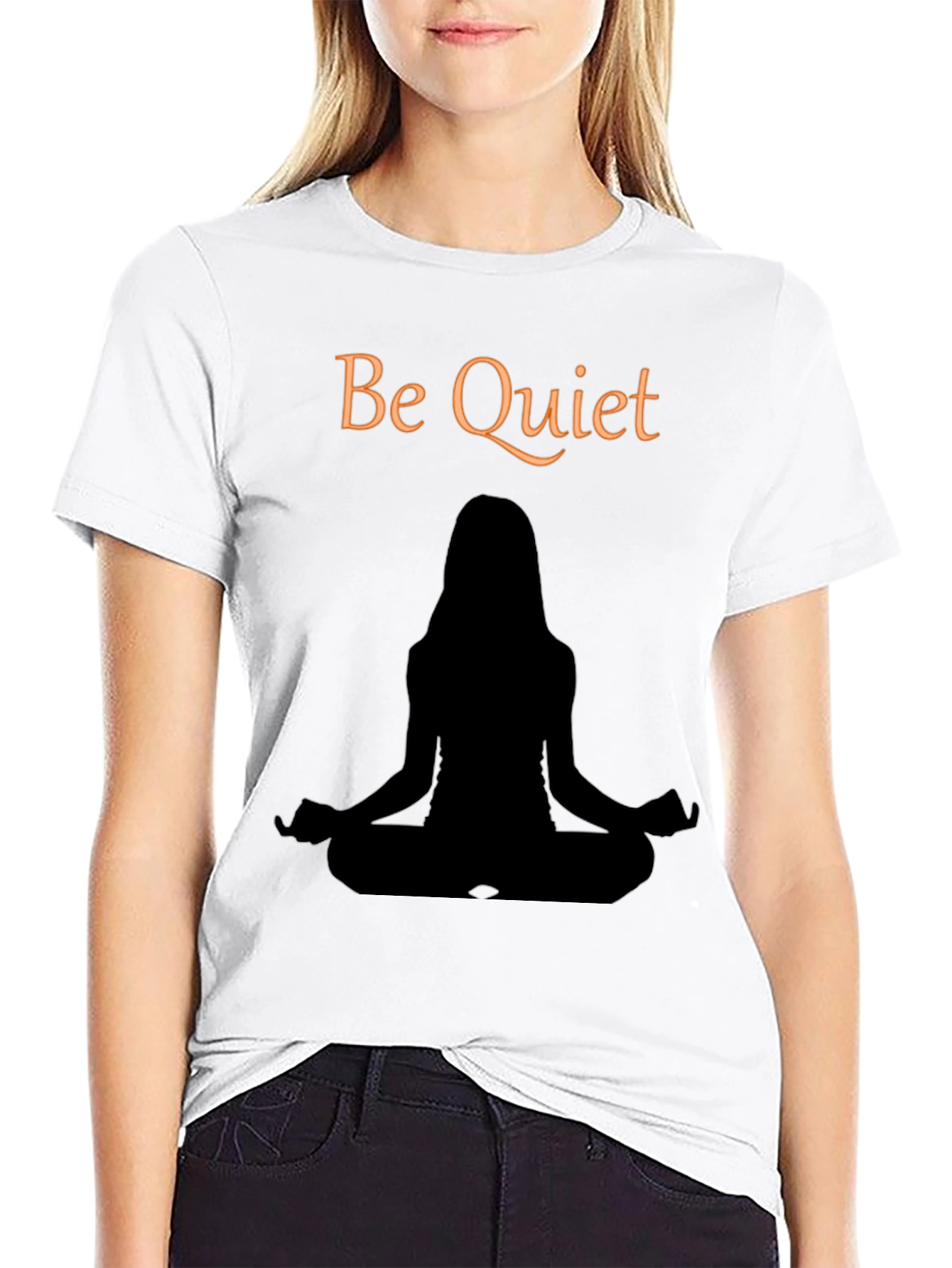 Be Quiet Meditation T-Shirt - Unisex Black Tee