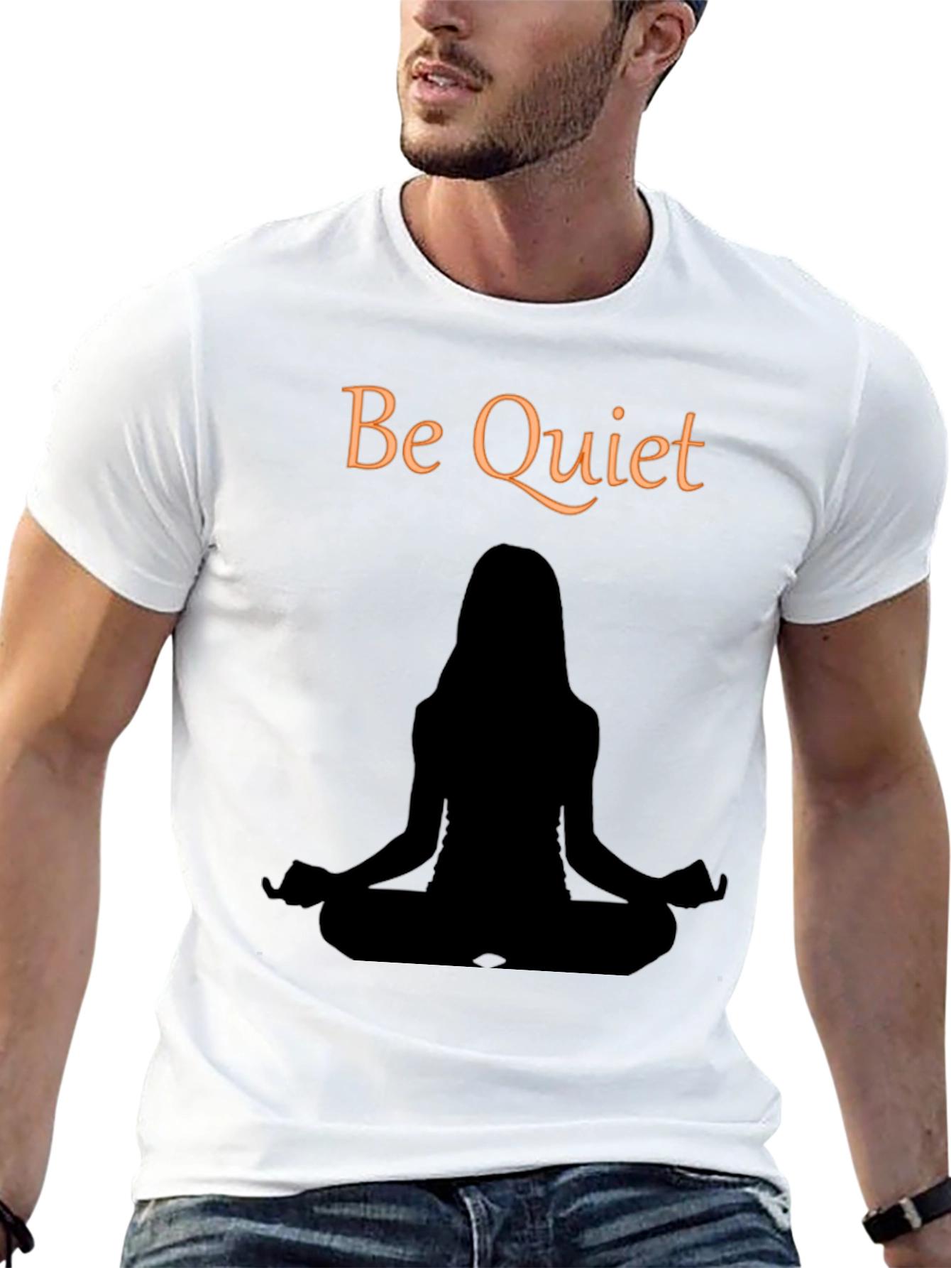 Be Quiet Meditation T-Shirt - Unisex Black Tee