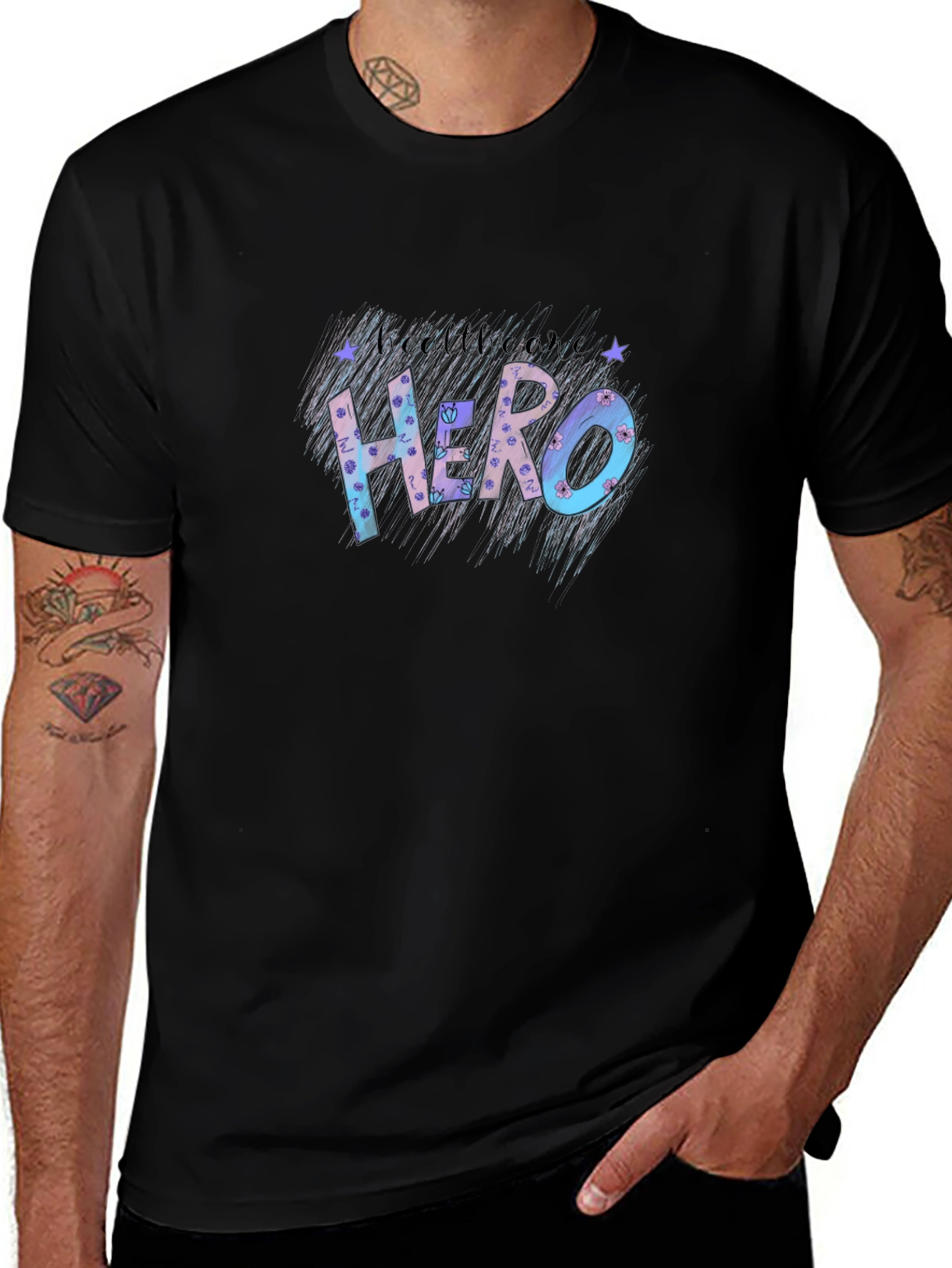 Be Someones Hero Tee - Black Casual T-Shirt