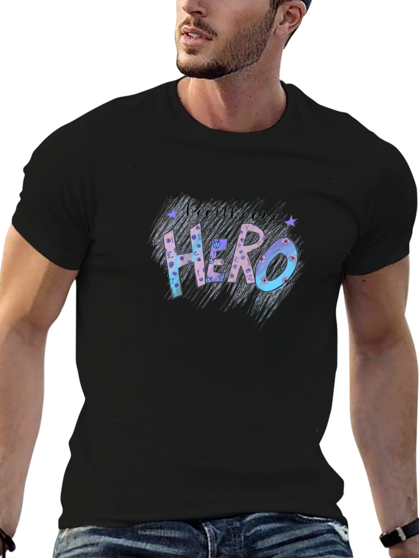 Be Someones Hero Tee - Black Casual T-Shirt