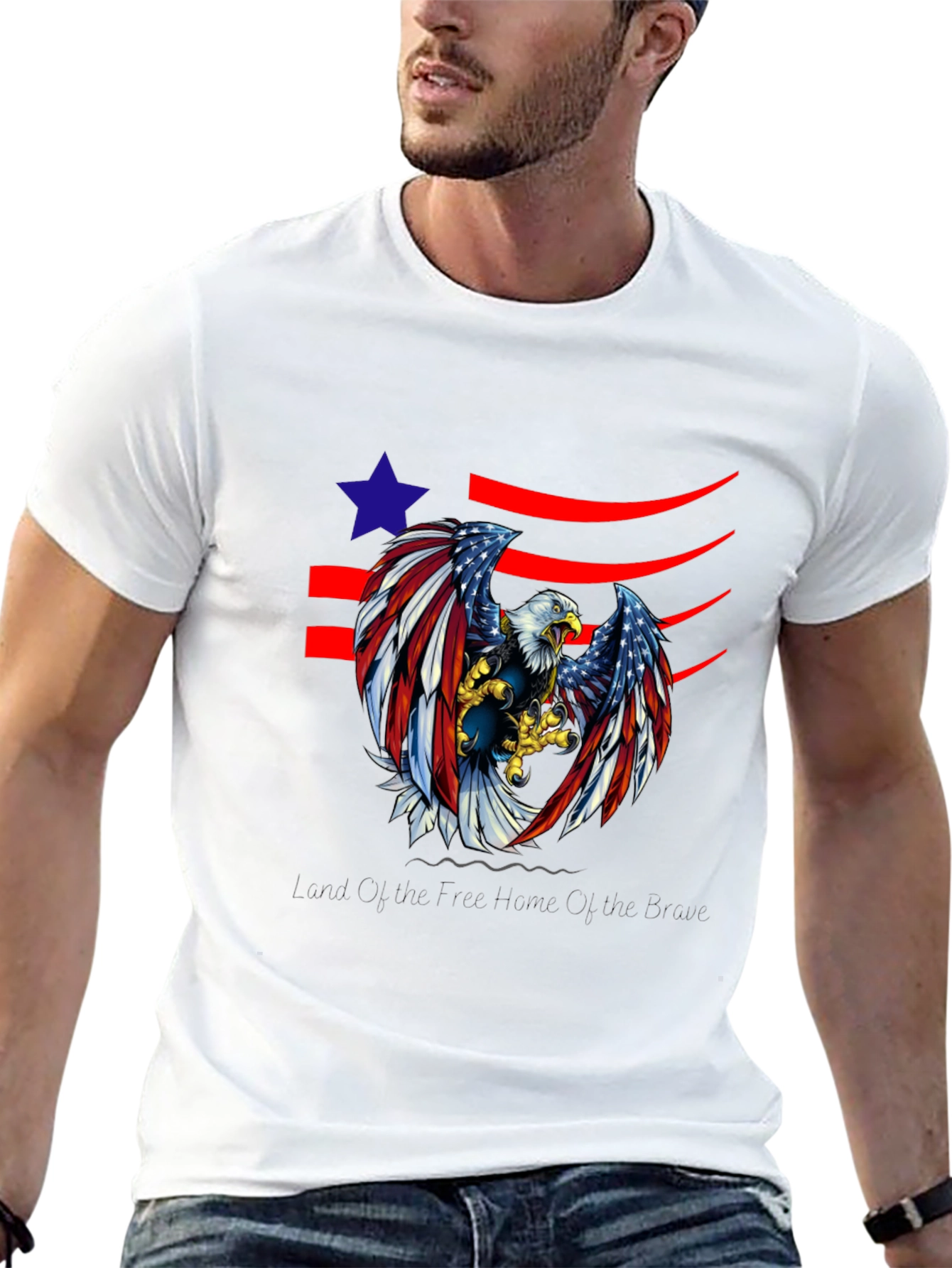 American Eagle Graphic Print Tee - Black