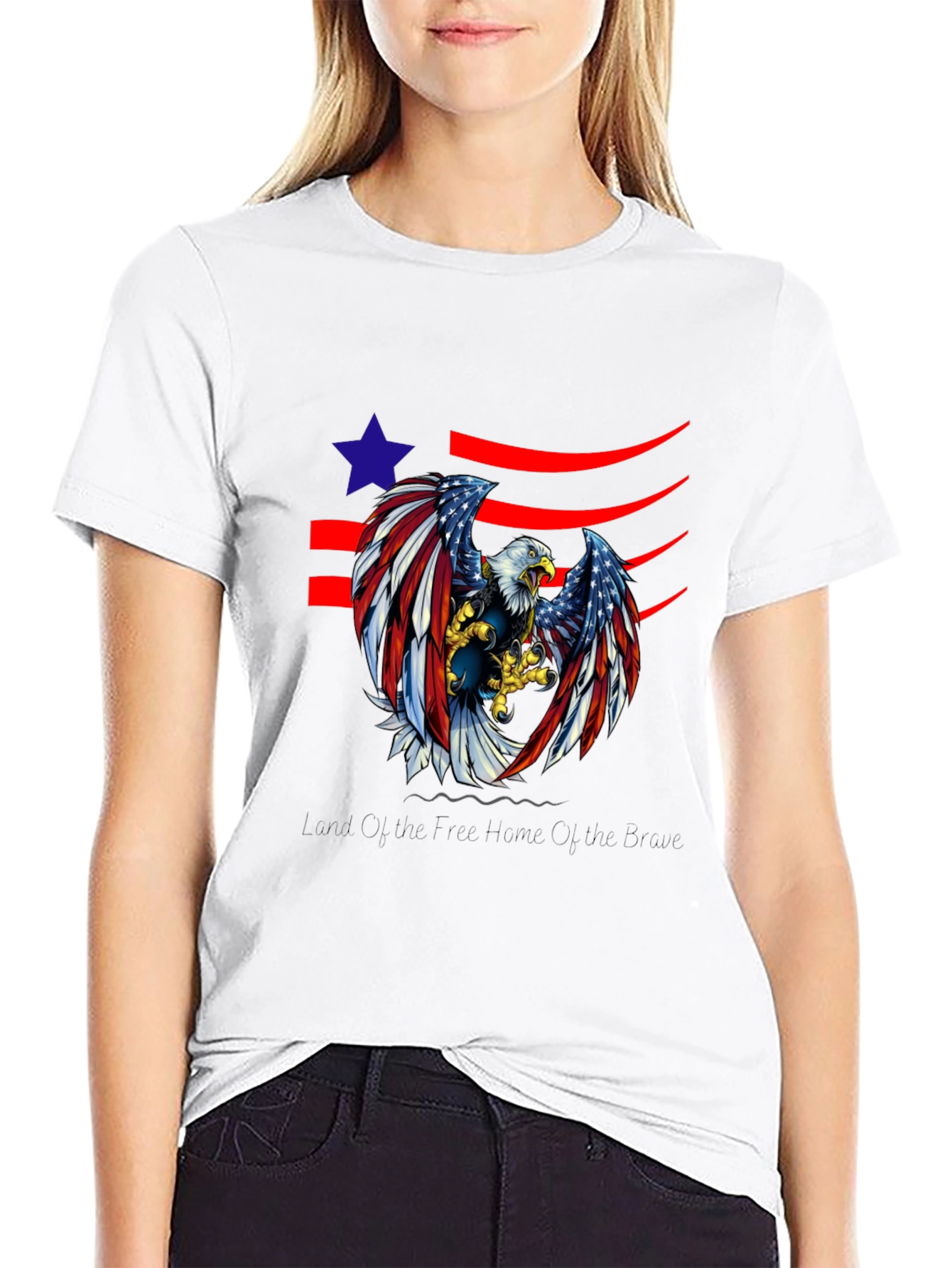 American Eagle Graphic Print Tee - Black