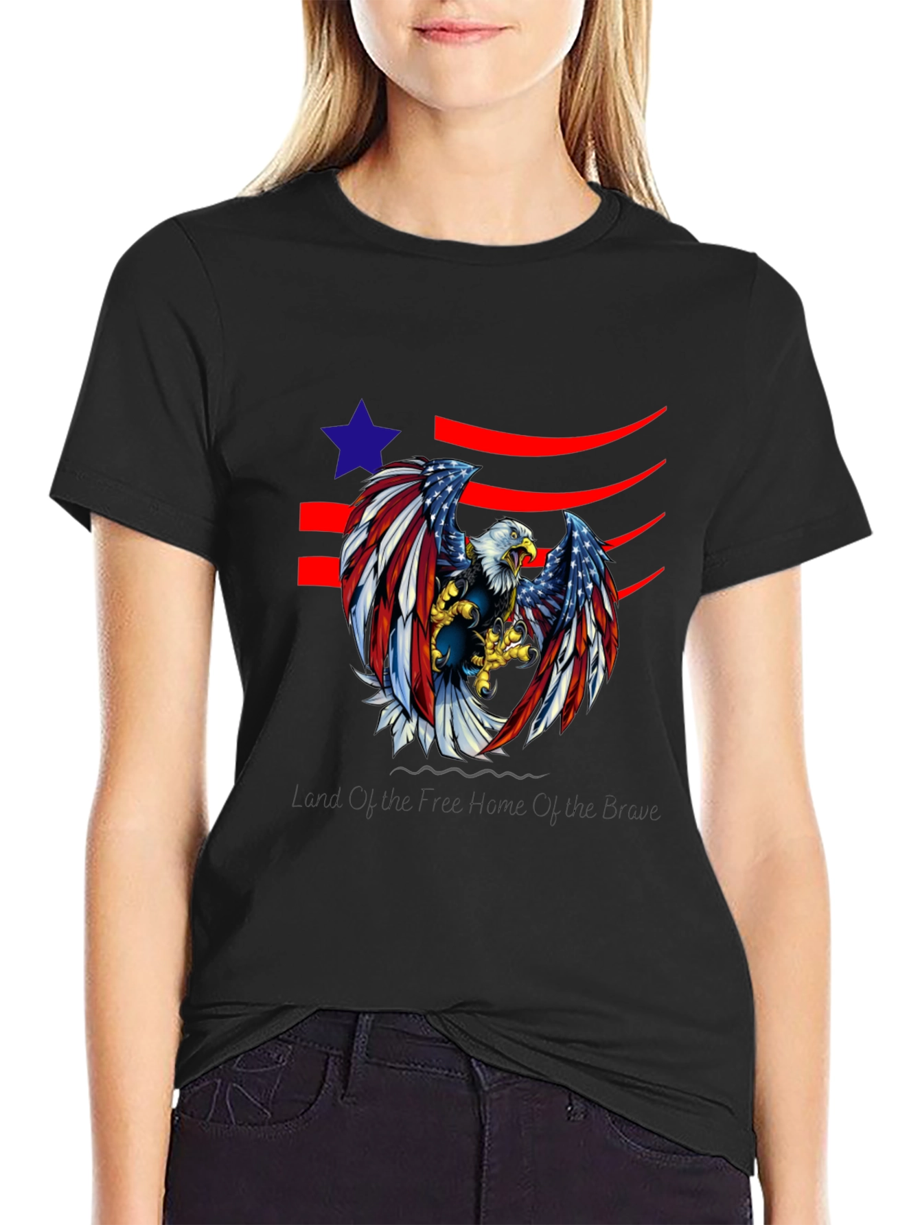 American Eagle Graphic Print Tee - Black