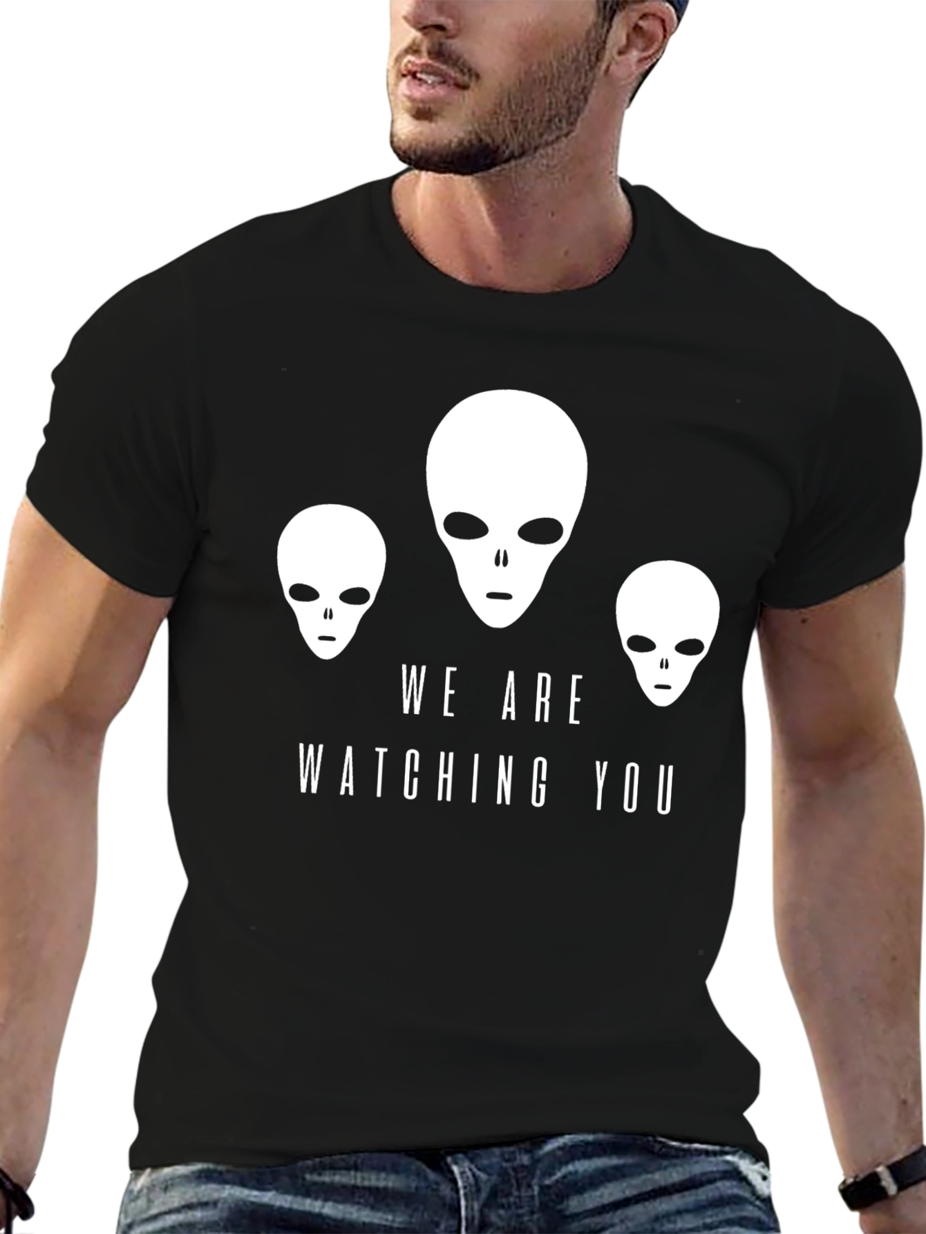 We Are Watching You Alien Graphic Tee - Black