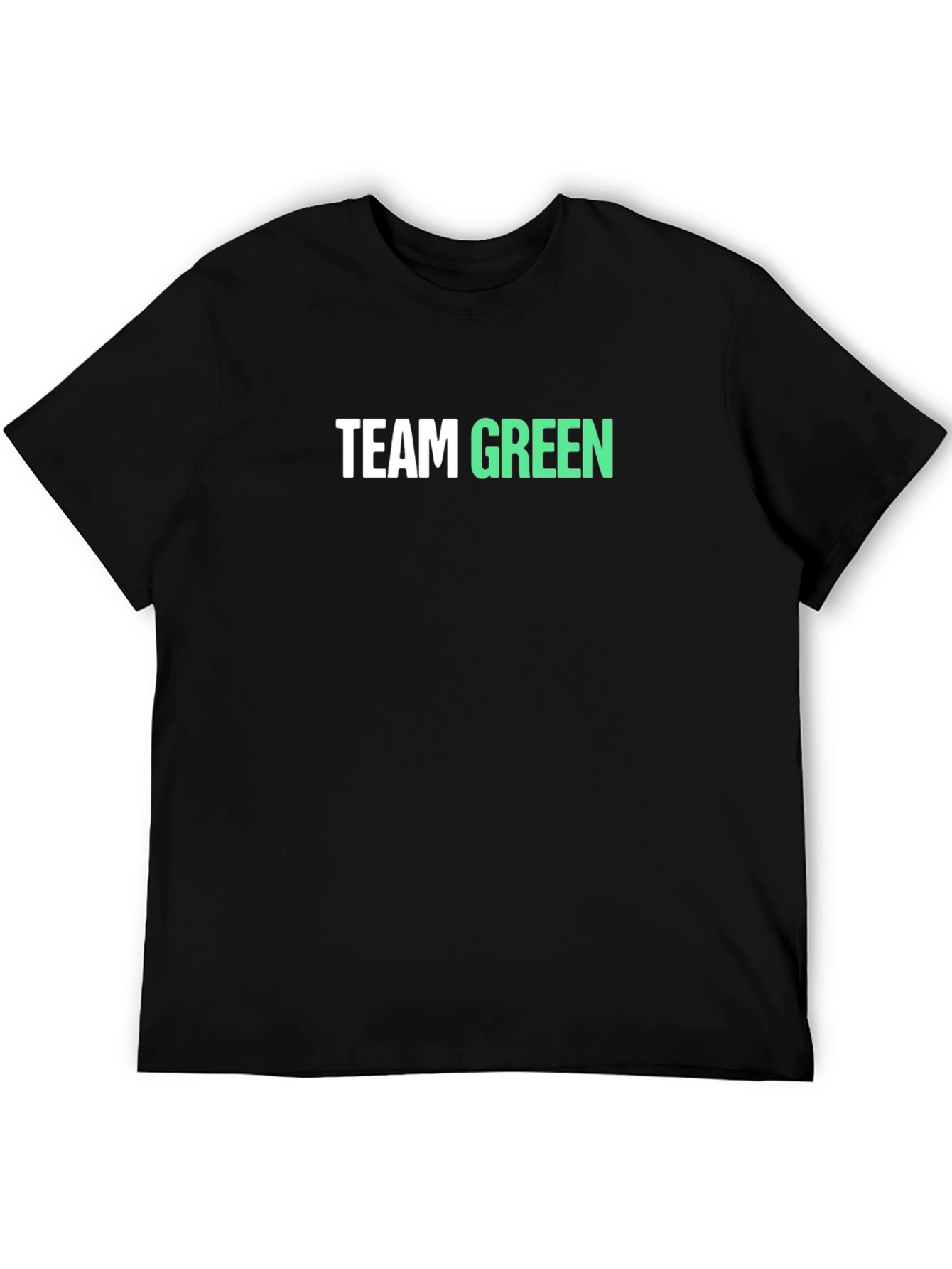 Team Green T-Shirt - Black Cotton Tee