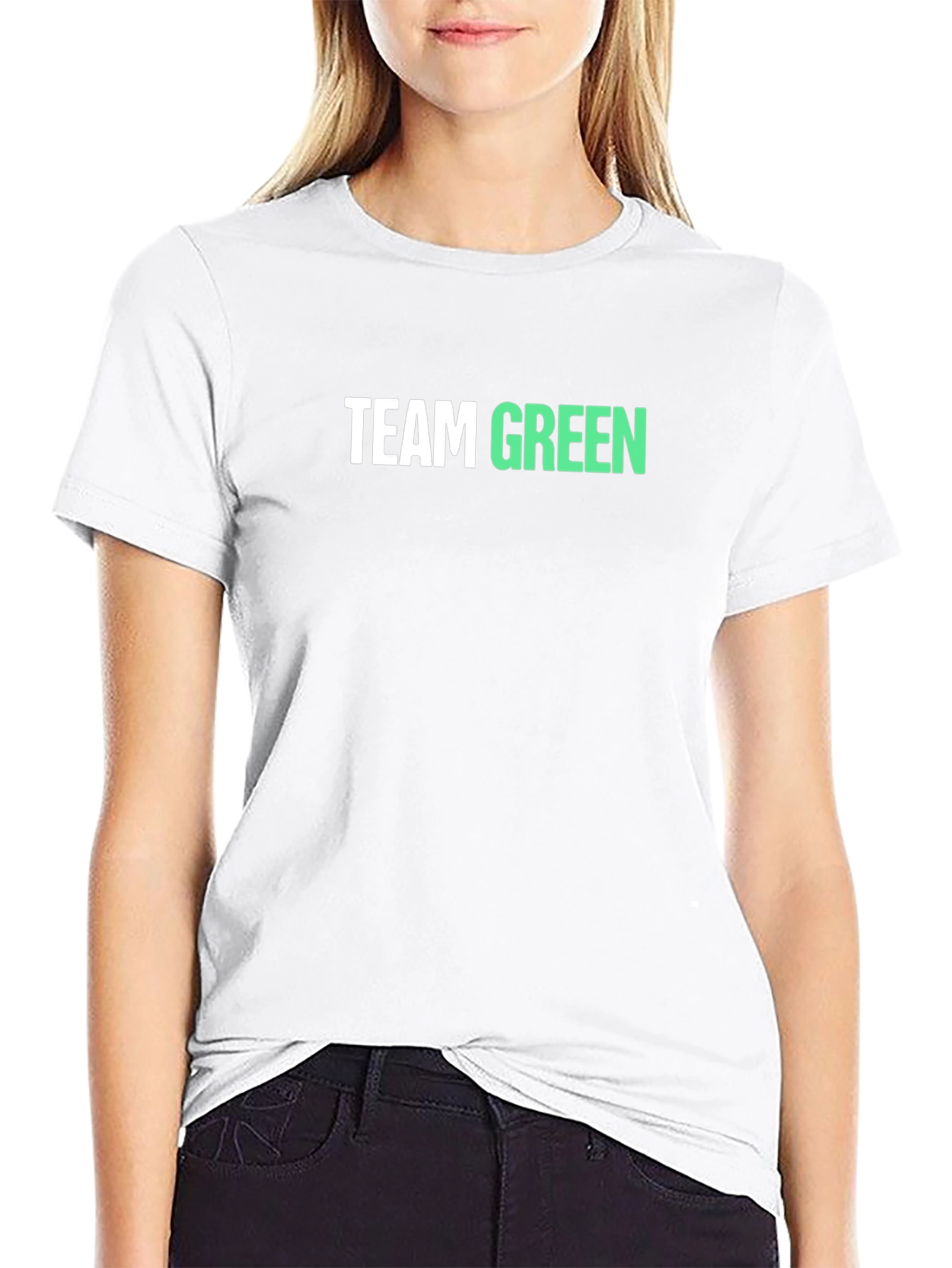 Team Green T-Shirt - Black Cotton Tee