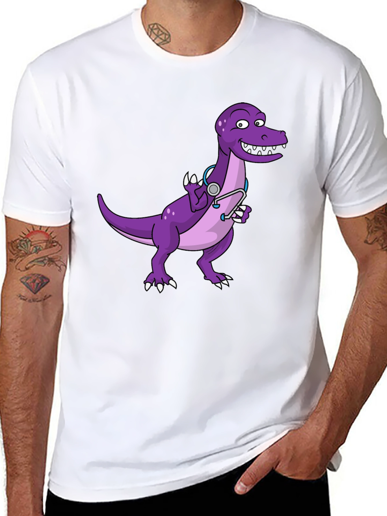 Dino Doctor T-Shirt - Cute Purple Dinosaur Tee