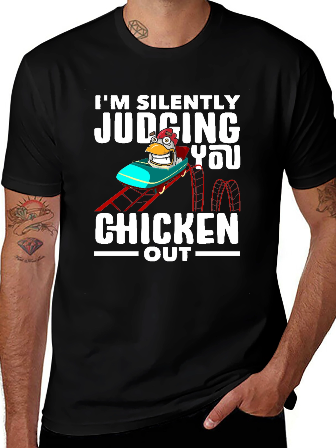 Chicken Out Graphic Tee - Funny Judging You T-Shirt