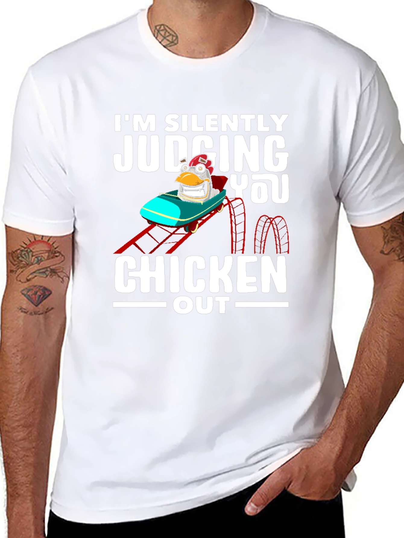 Chicken Out Graphic Tee - Funny Judging You T-Shirt
