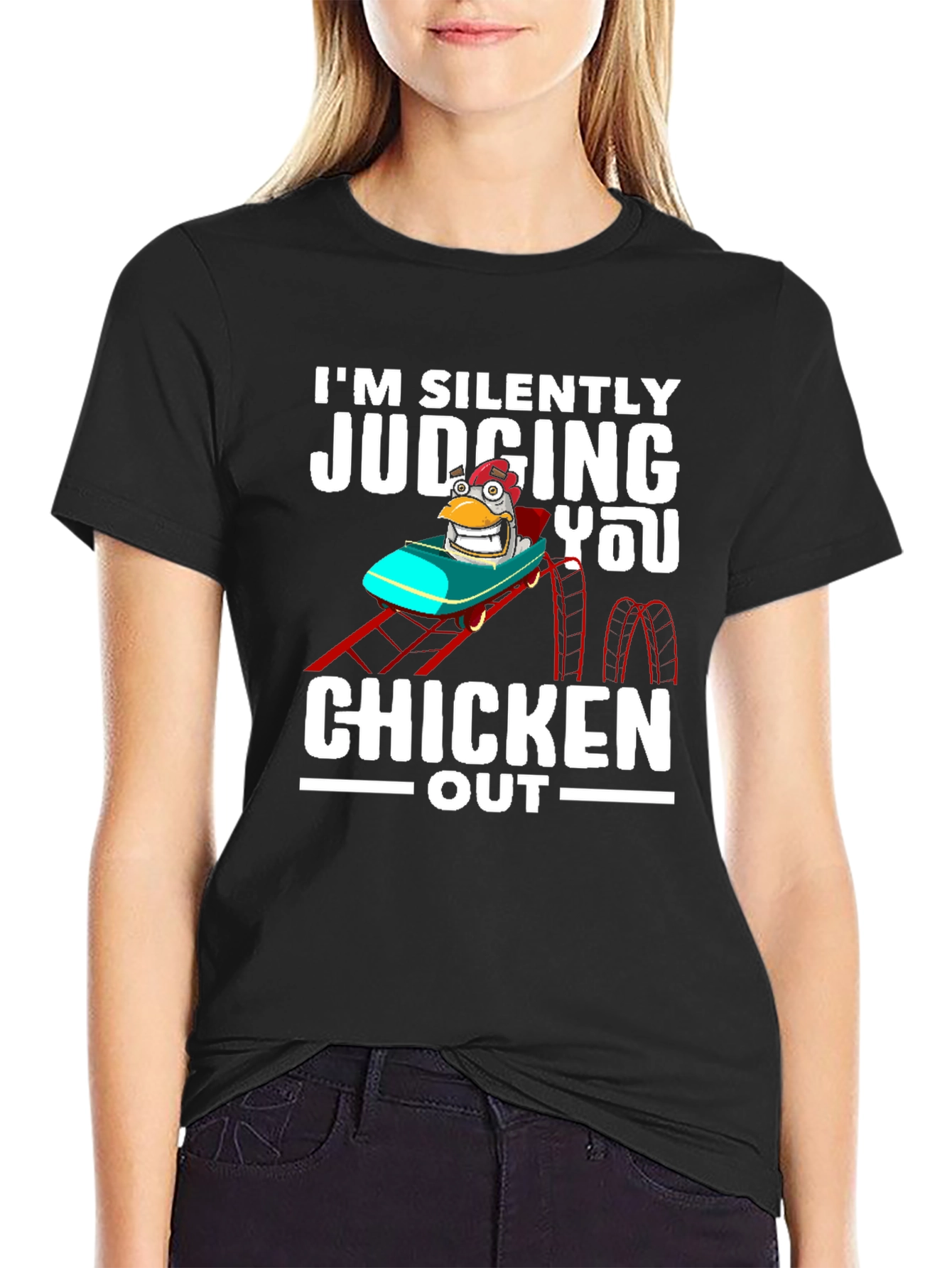 Chicken Out Graphic Tee - Funny Judging You T-Shirt