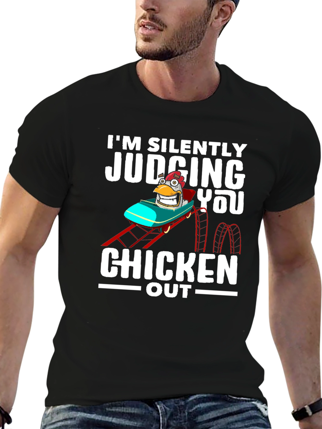 Chicken Out Graphic Tee - Funny Judging You T-Shirt