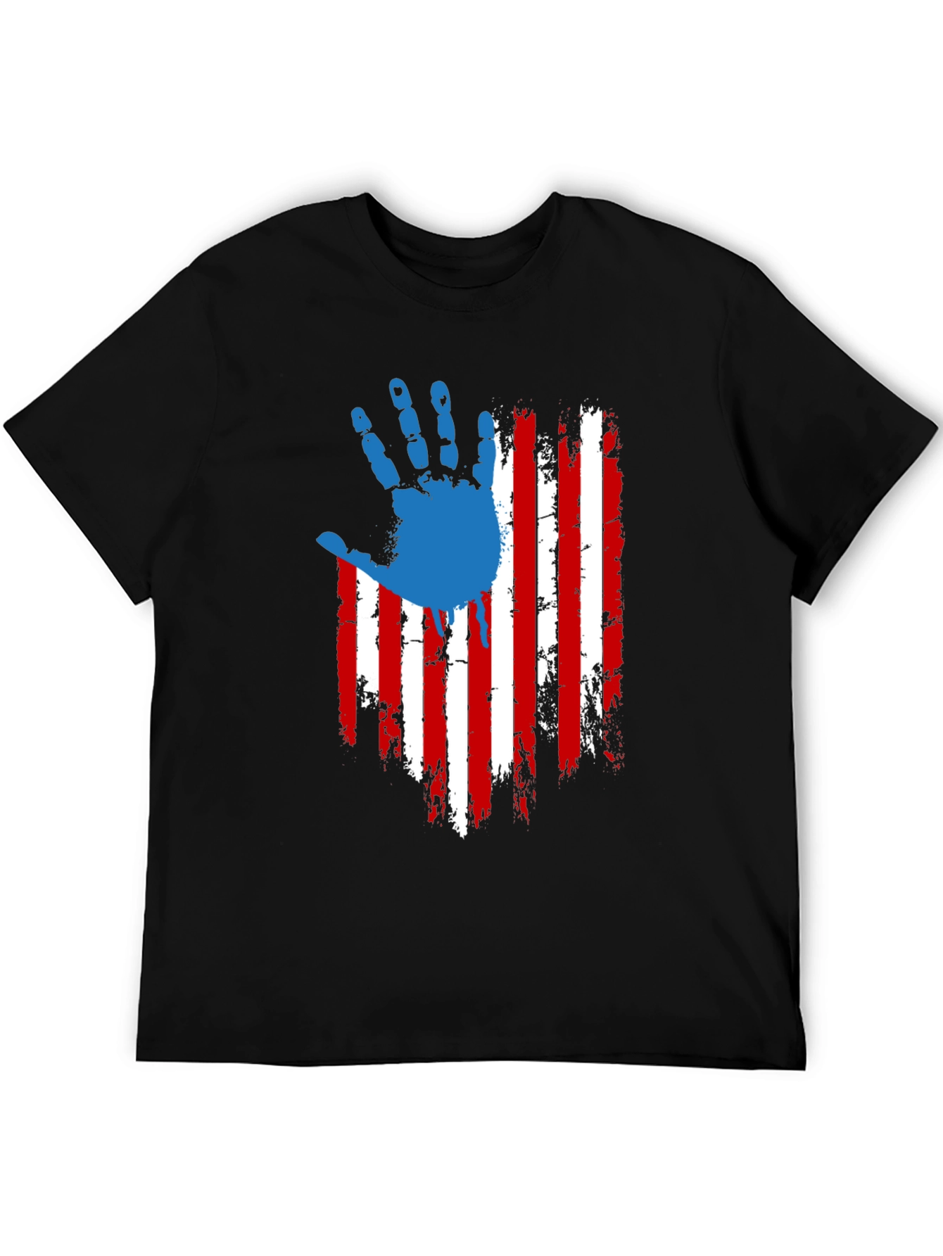 Patriotic USA Flag Handprint Graphic T-Shirt