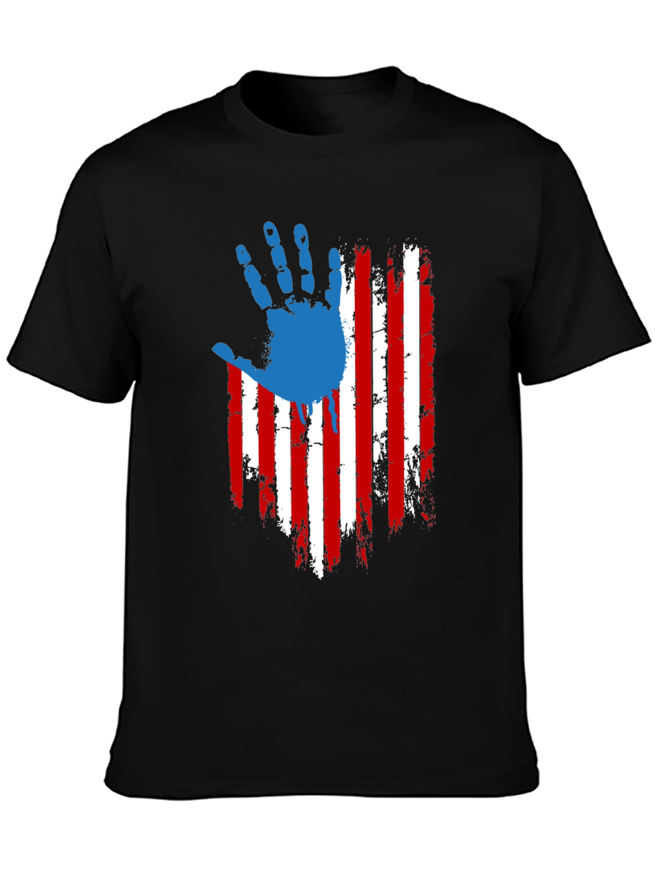 Patriotic USA Flag Handprint Graphic T-Shirt