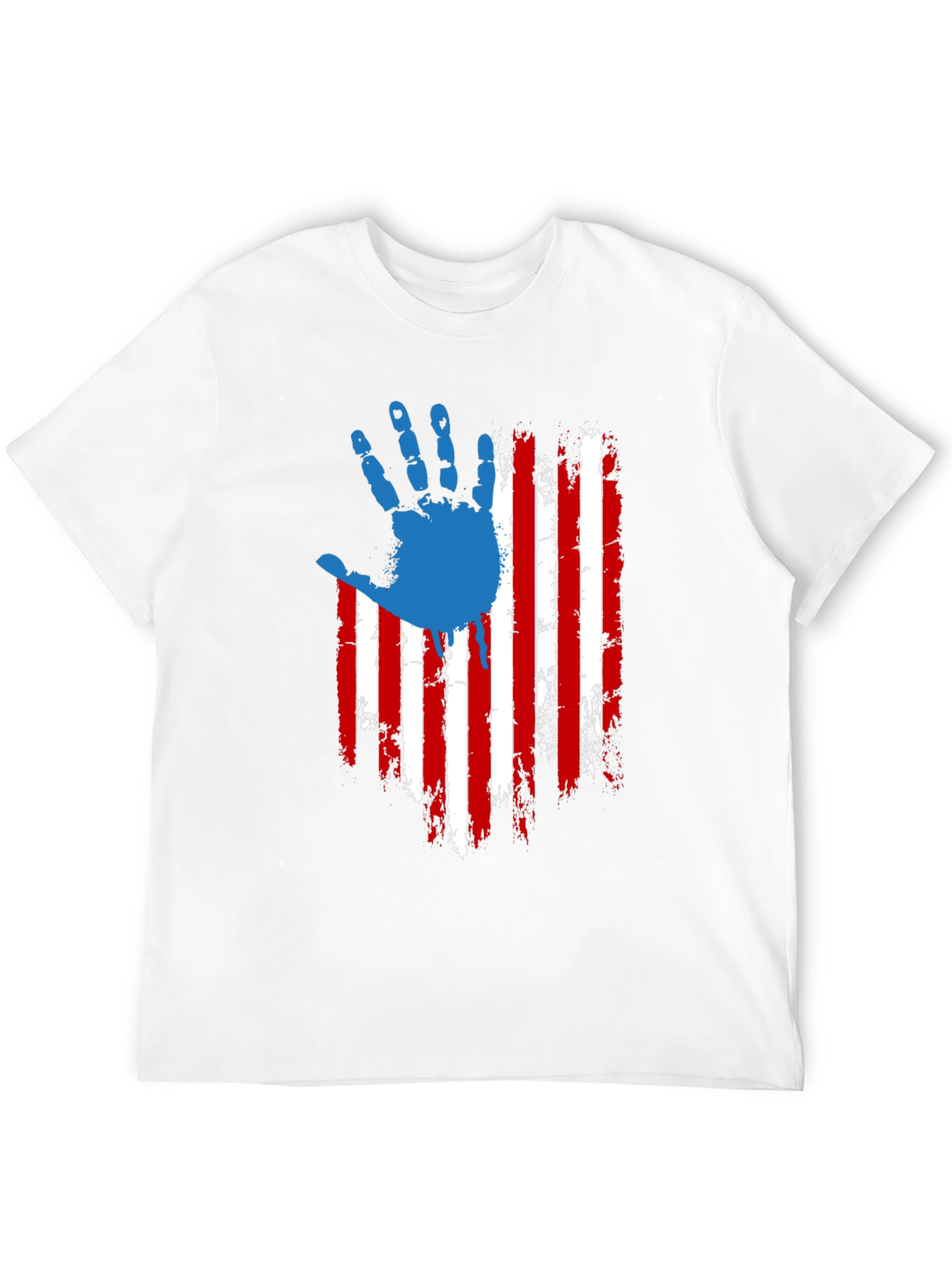 Patriotic USA Flag Handprint Graphic T-Shirt