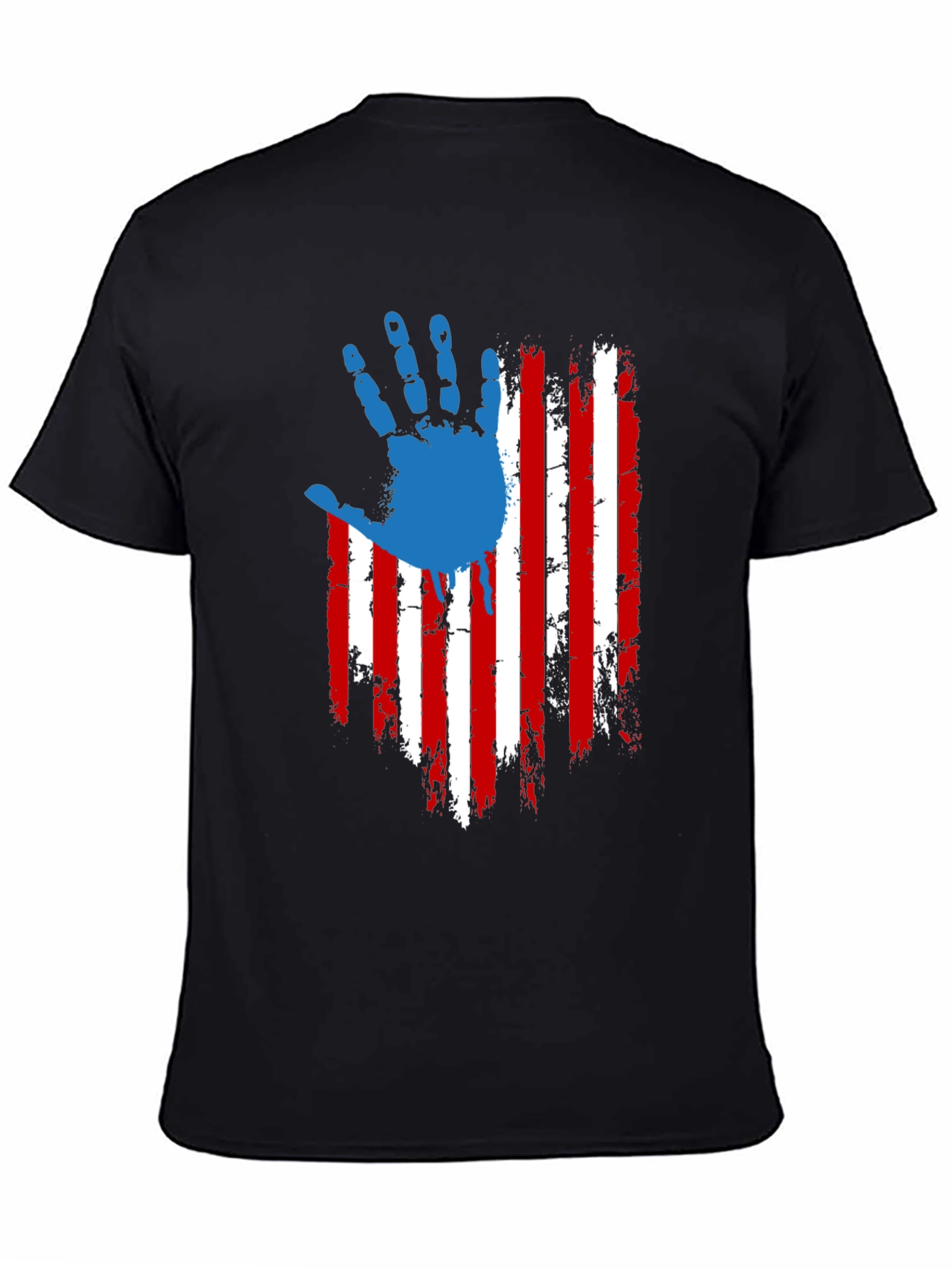 Patriotic USA Flag Handprint Graphic T-Shirt