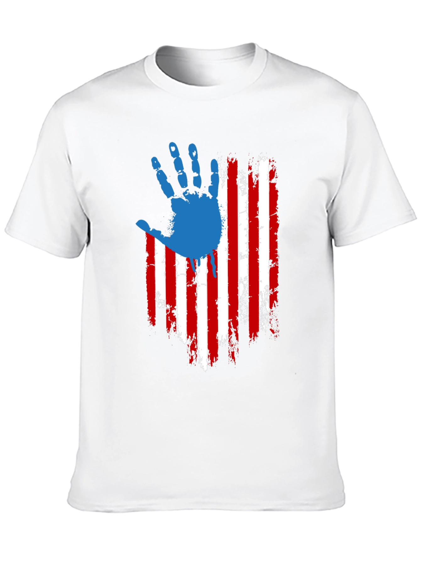 Patriotic USA Flag Handprint Graphic T-Shirt
